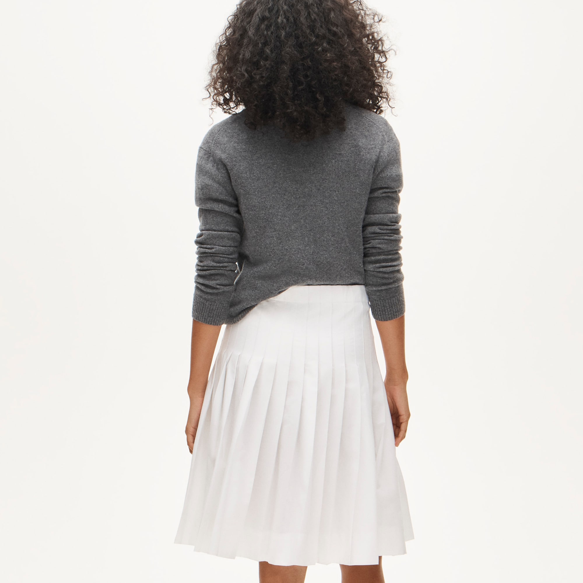 Pleated skirt in cotton poplin