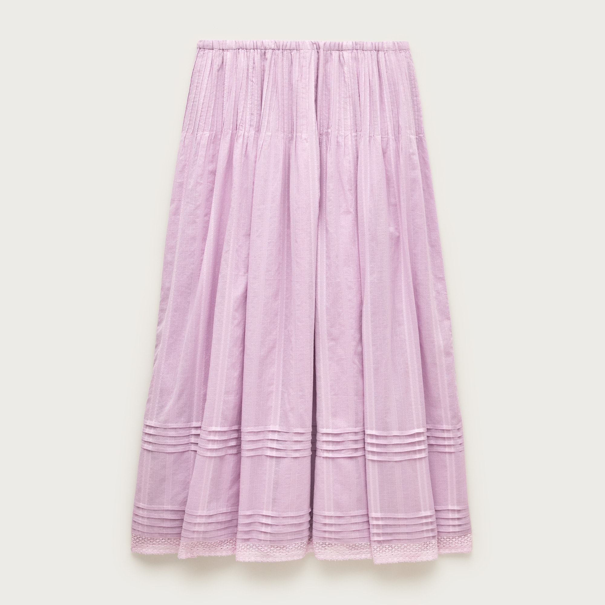 Midi skirt in embroidered dobby