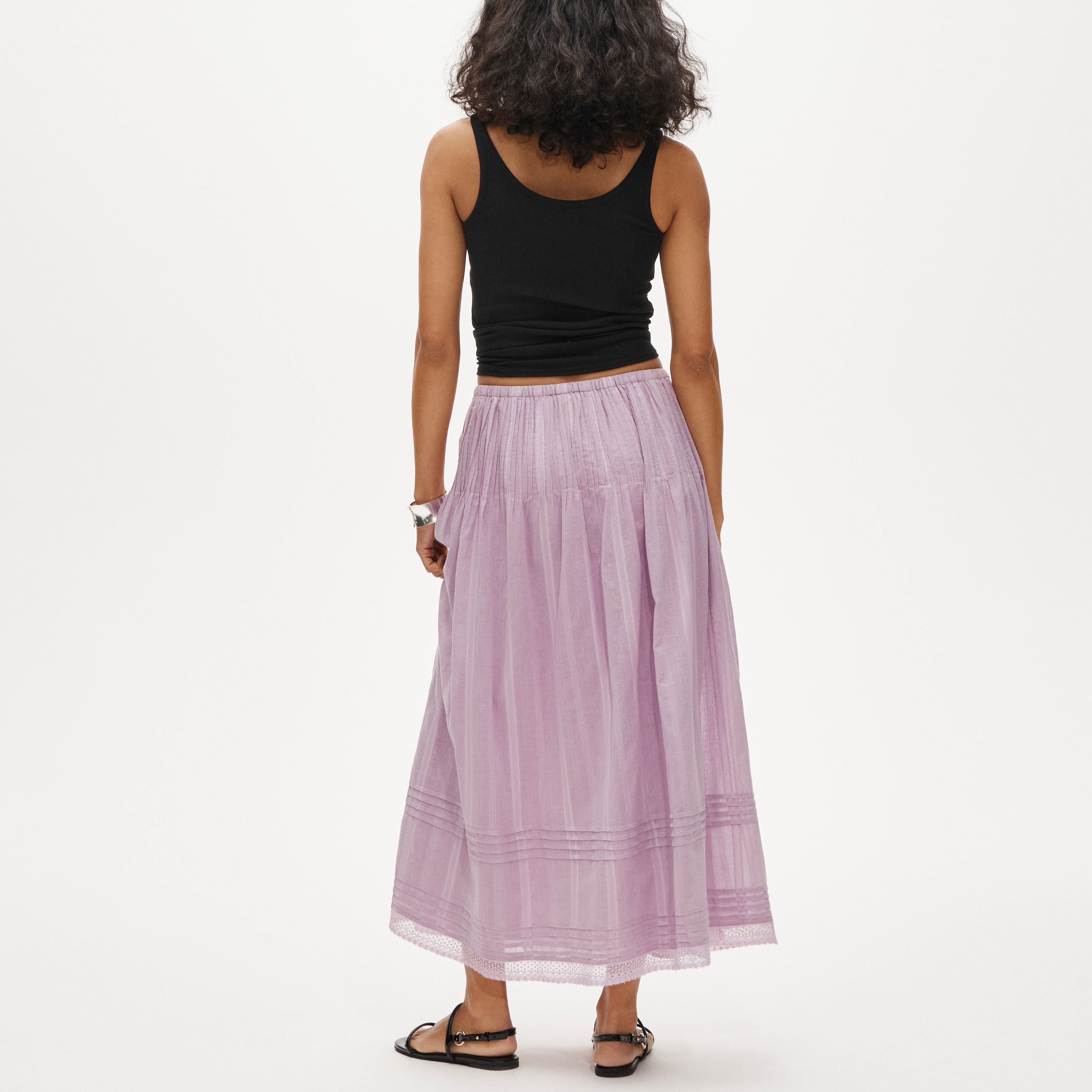Midi skirt in embroidered dobby - image 4