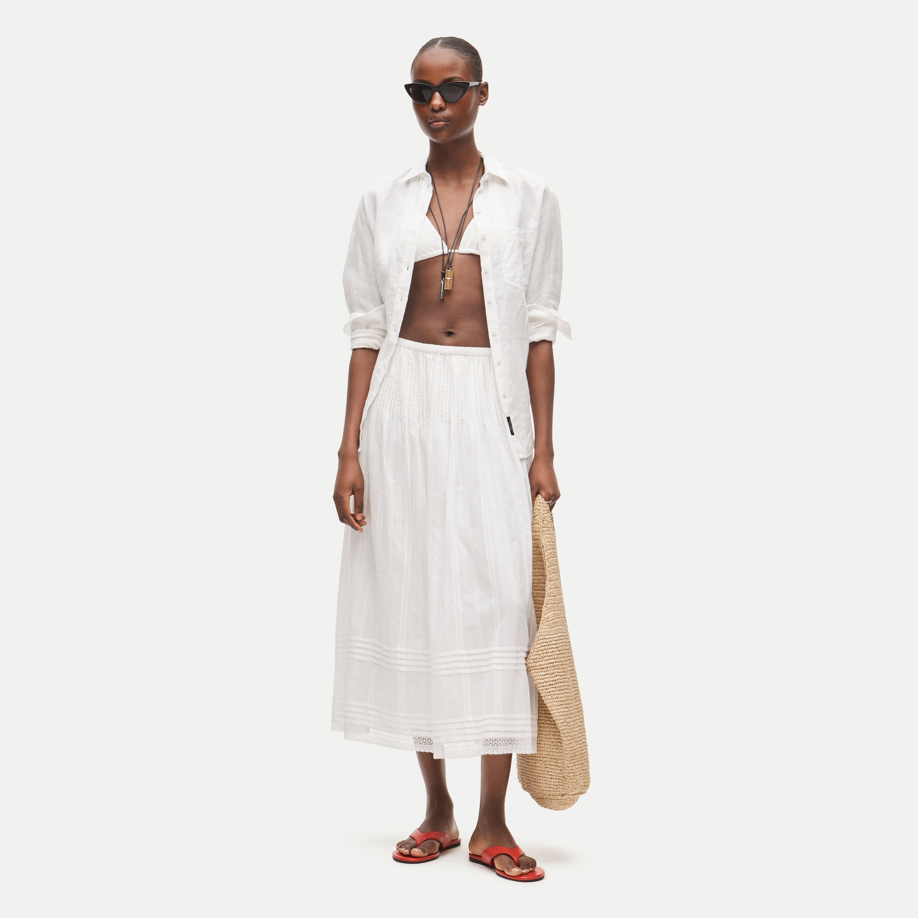 Midi Skirt In Embroidered Dobby For Women | J.Crew