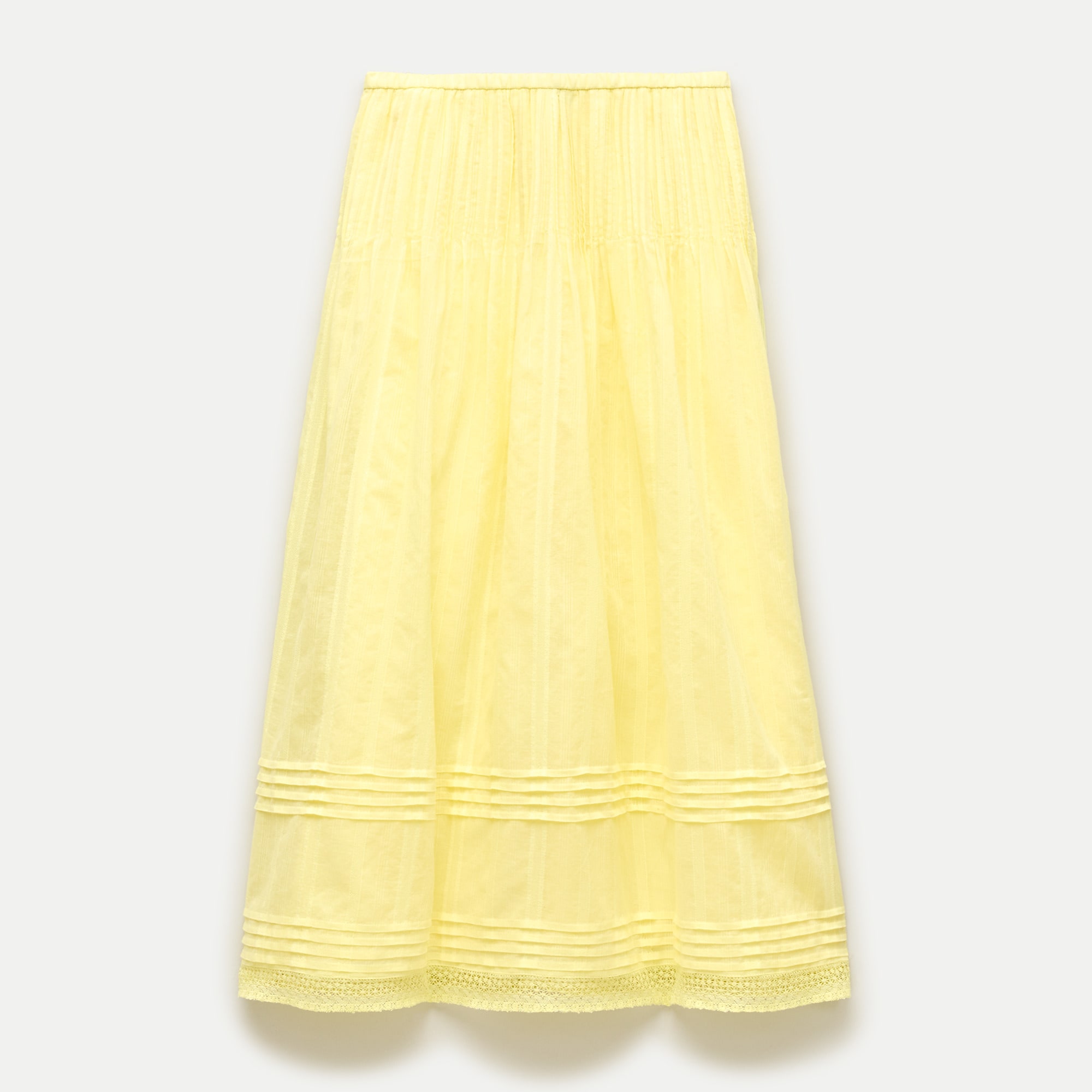 Midi skirt in embroidered dobby