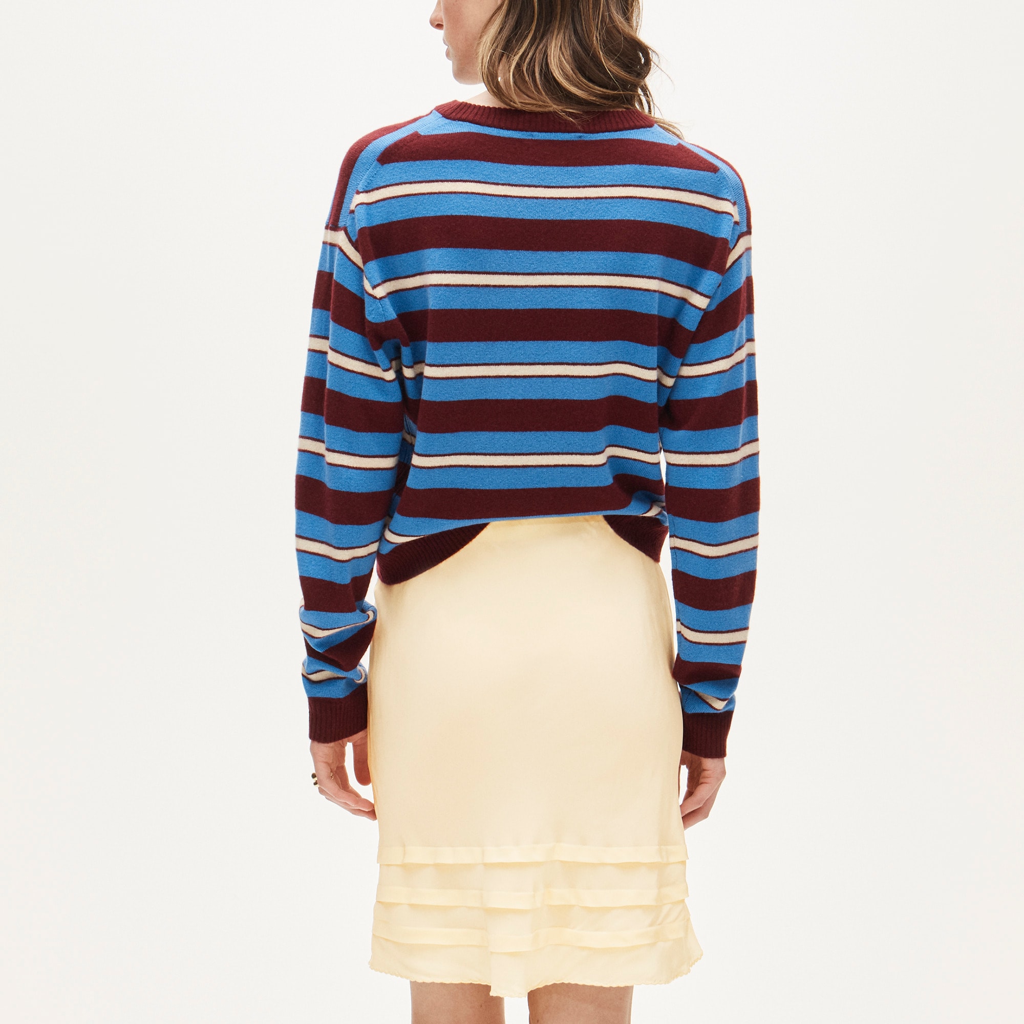 Ruffle-trim slip skirt in crepe de chine - image 5