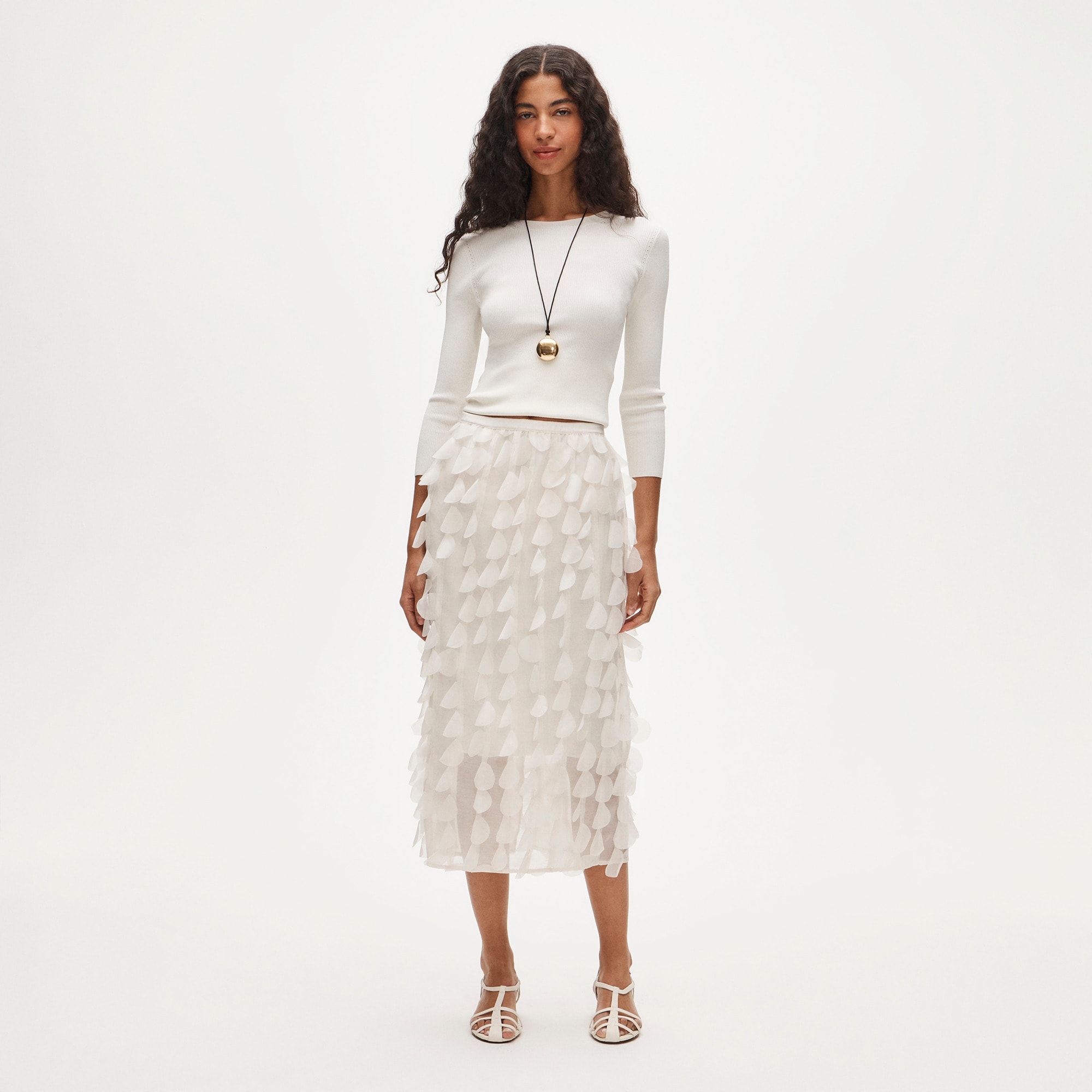 Collection circle-detail slip skirt