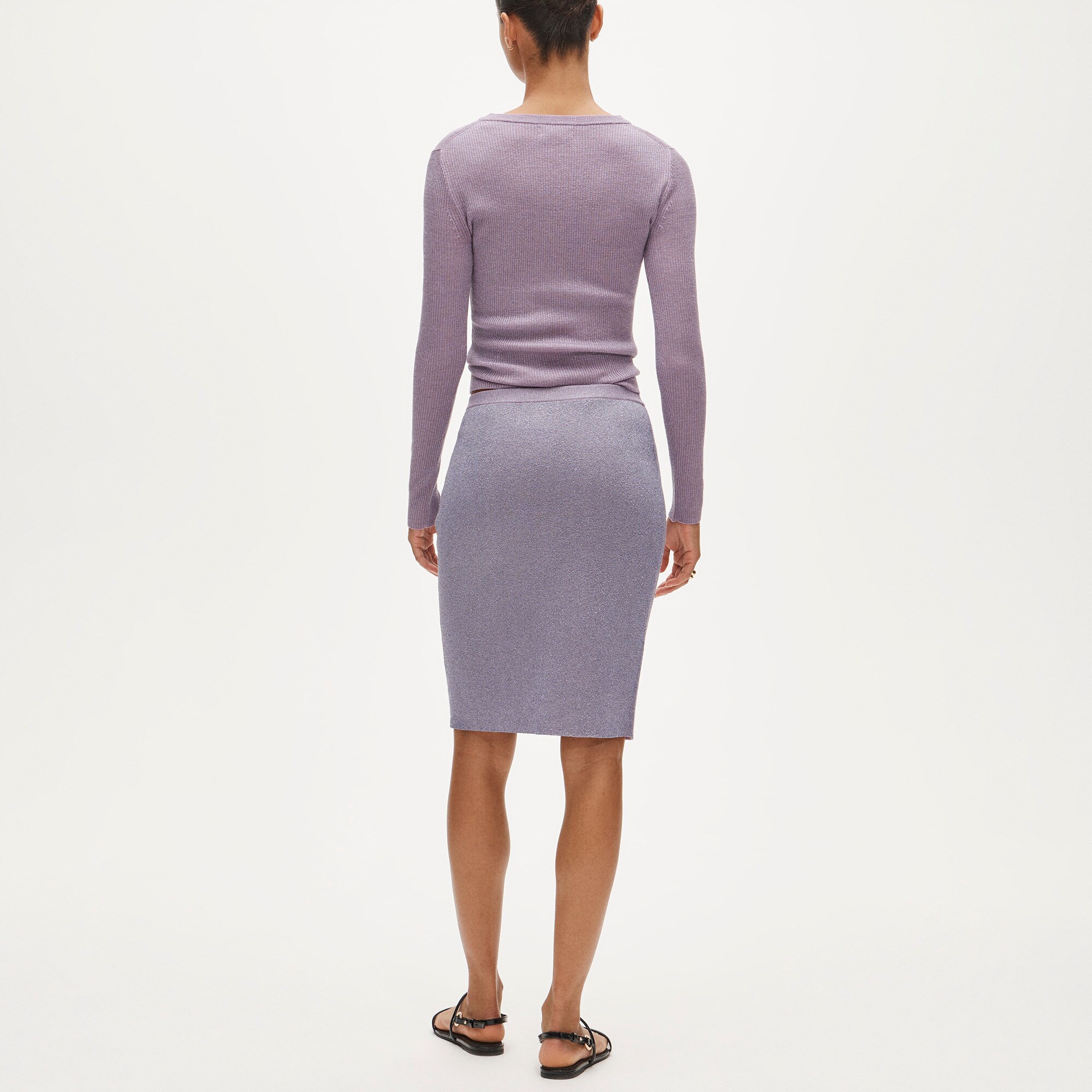 Sweater-skirt with Lurex® metallic threads