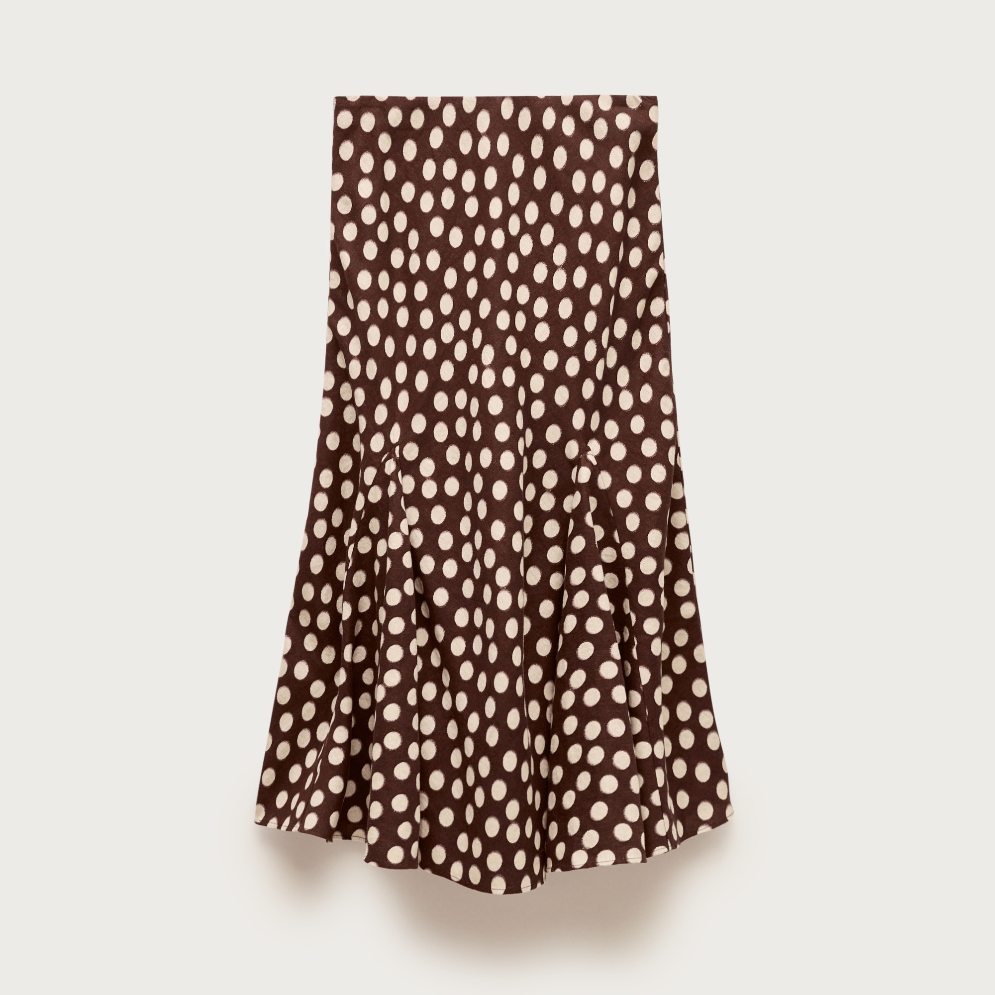 Gwyneth flounce-hem slip skirt in linen dot from J.Crew - $158