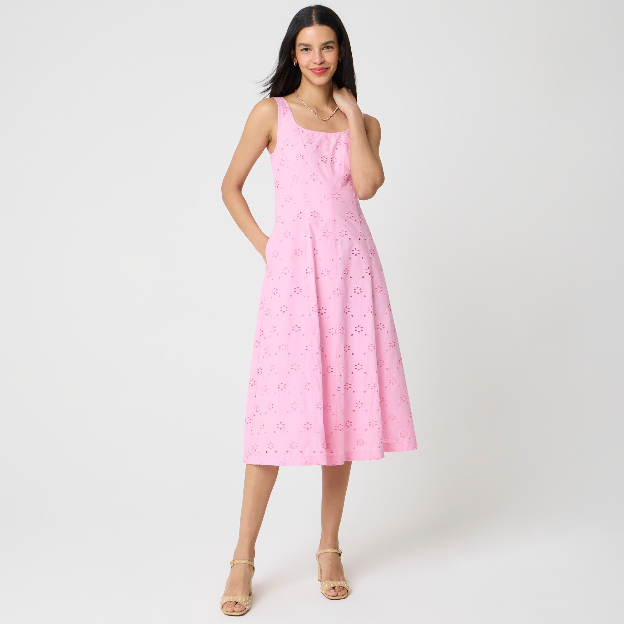  Eyelet embroidered midi dress
