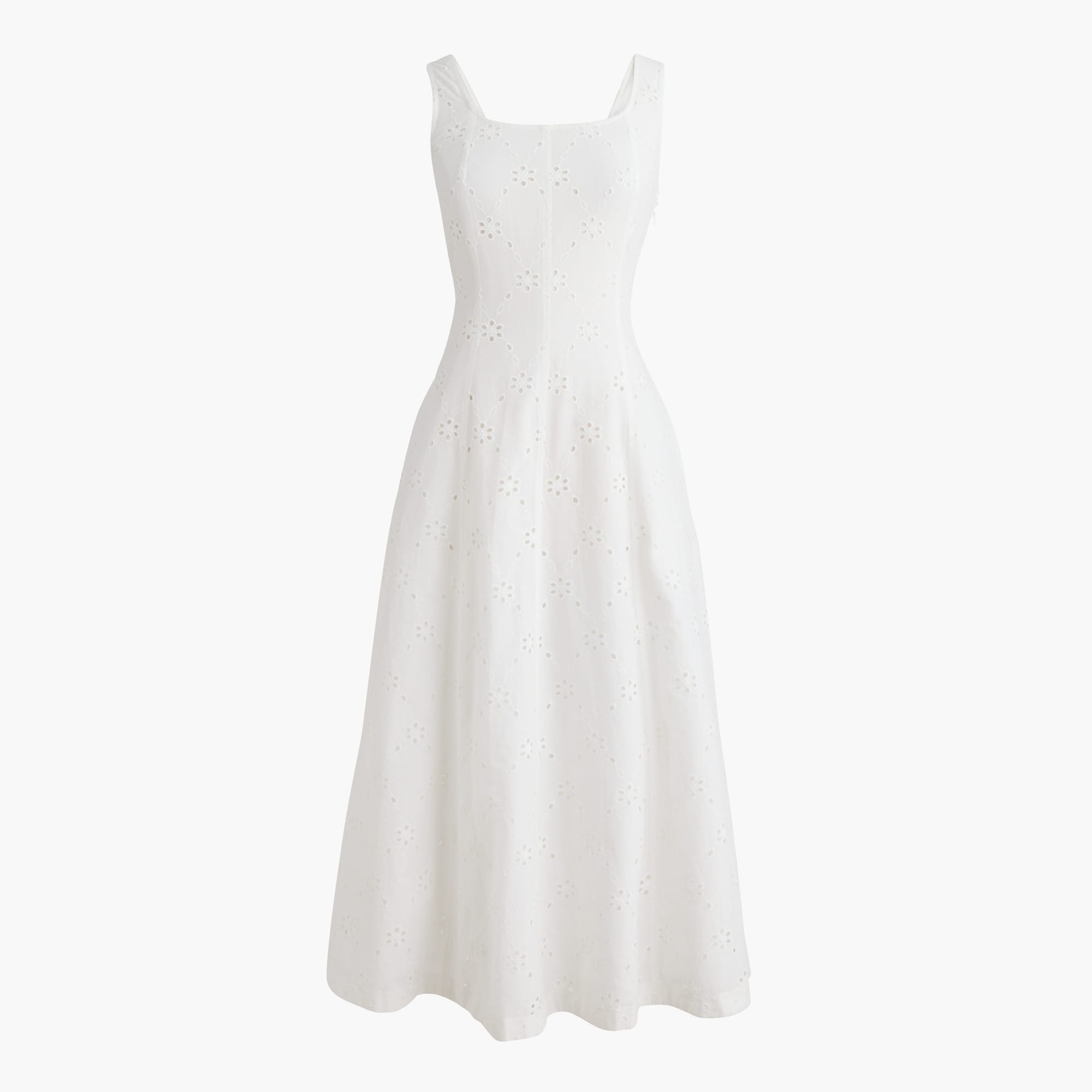 eyelet embroidered midi dress for women