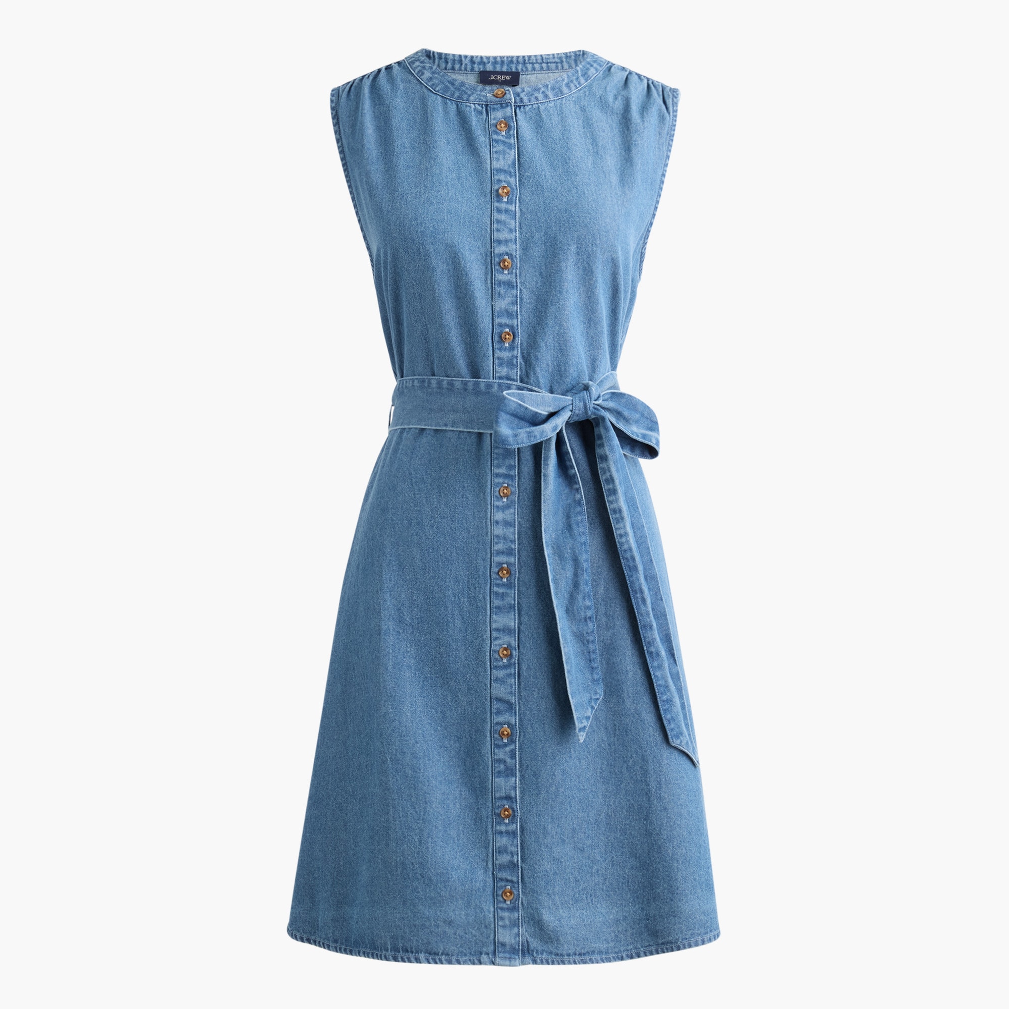 Chambray mini shirt-dress