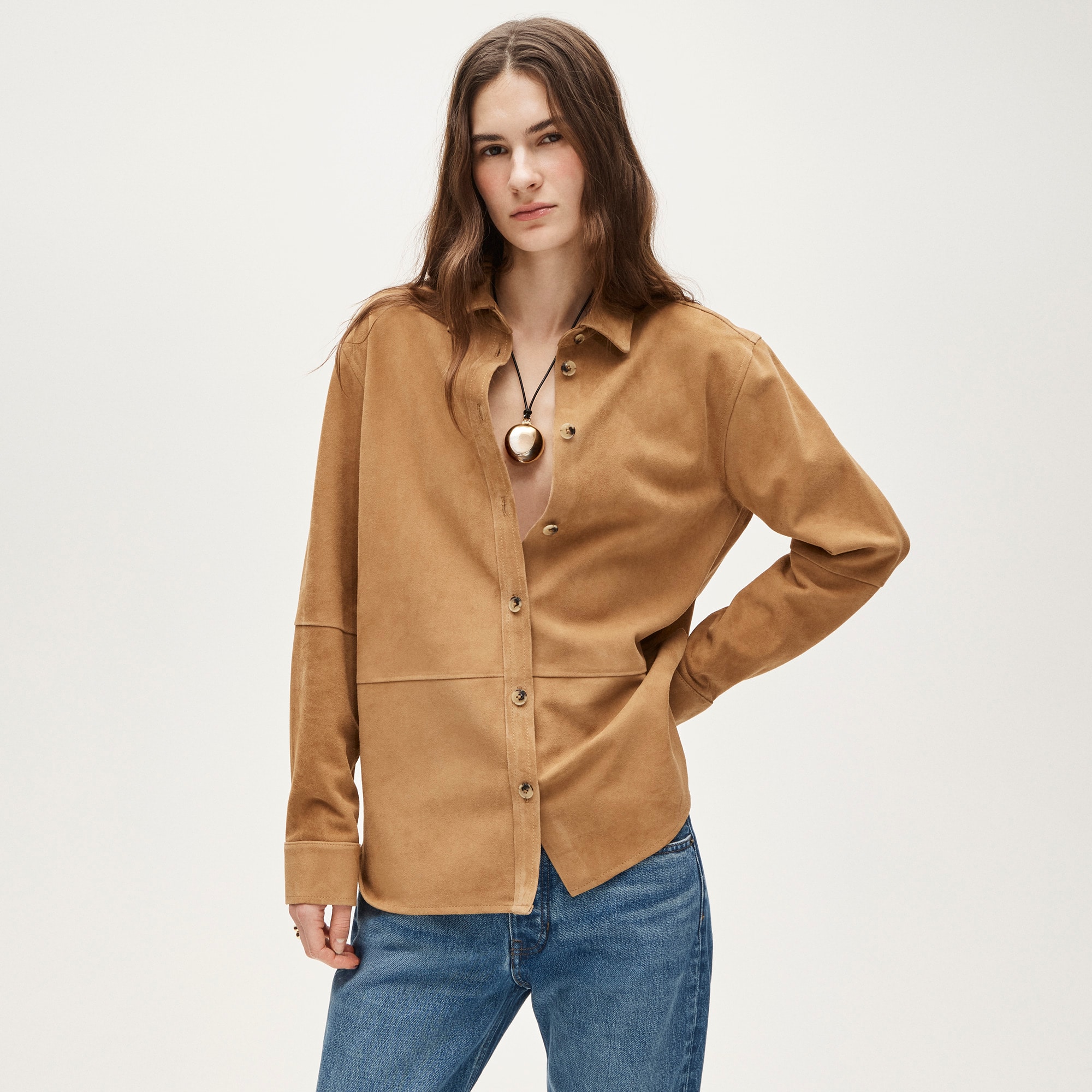 Oversized suede shirt - image 2