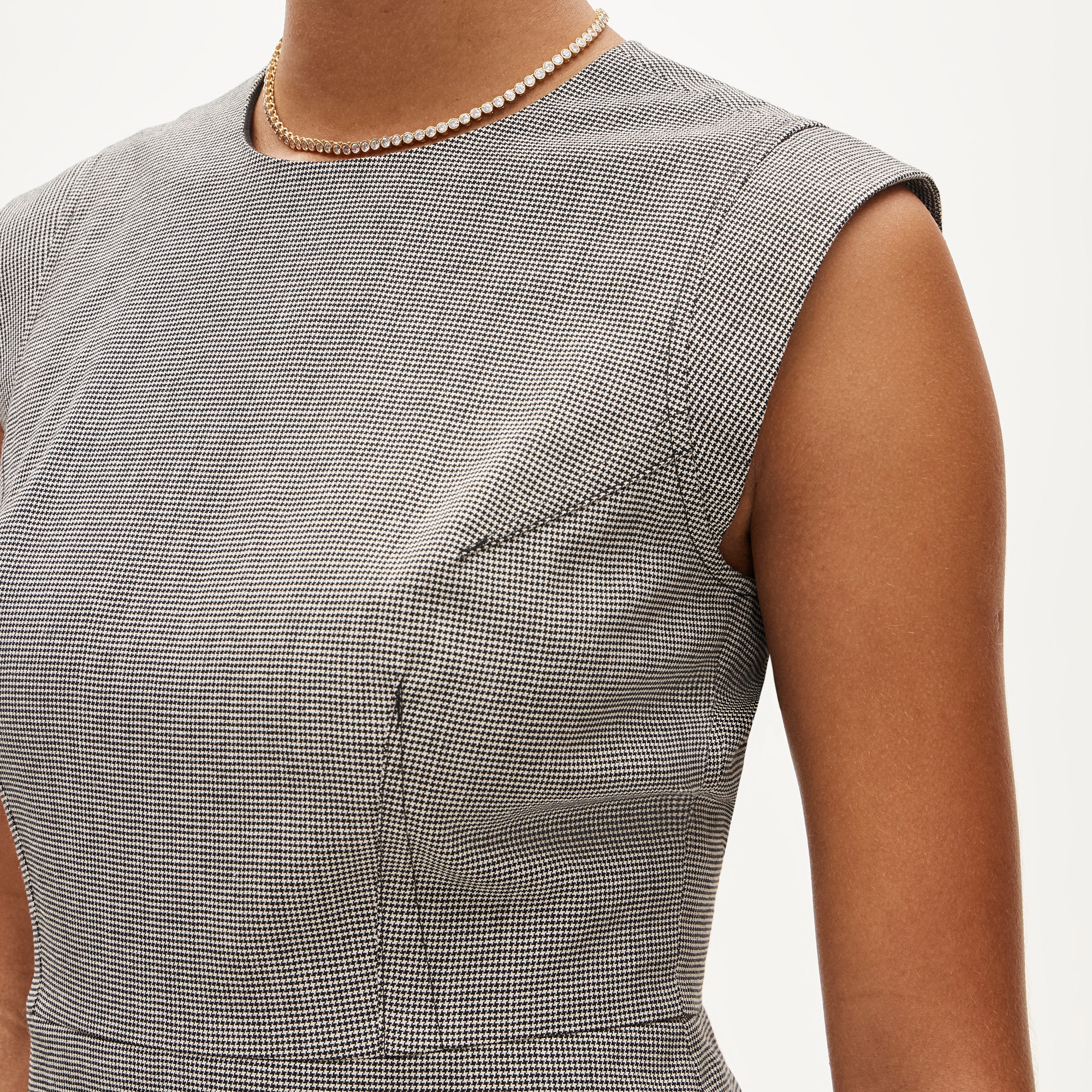 slim fit dress slacks Staud Wells Dress Houndstooth – Lena Larose Boutique main image 0