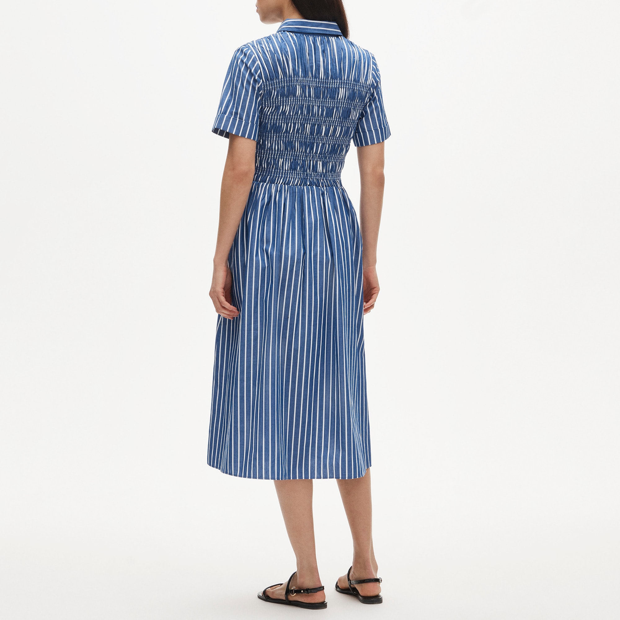 Elsie shirt-dress in striped cotton poplin