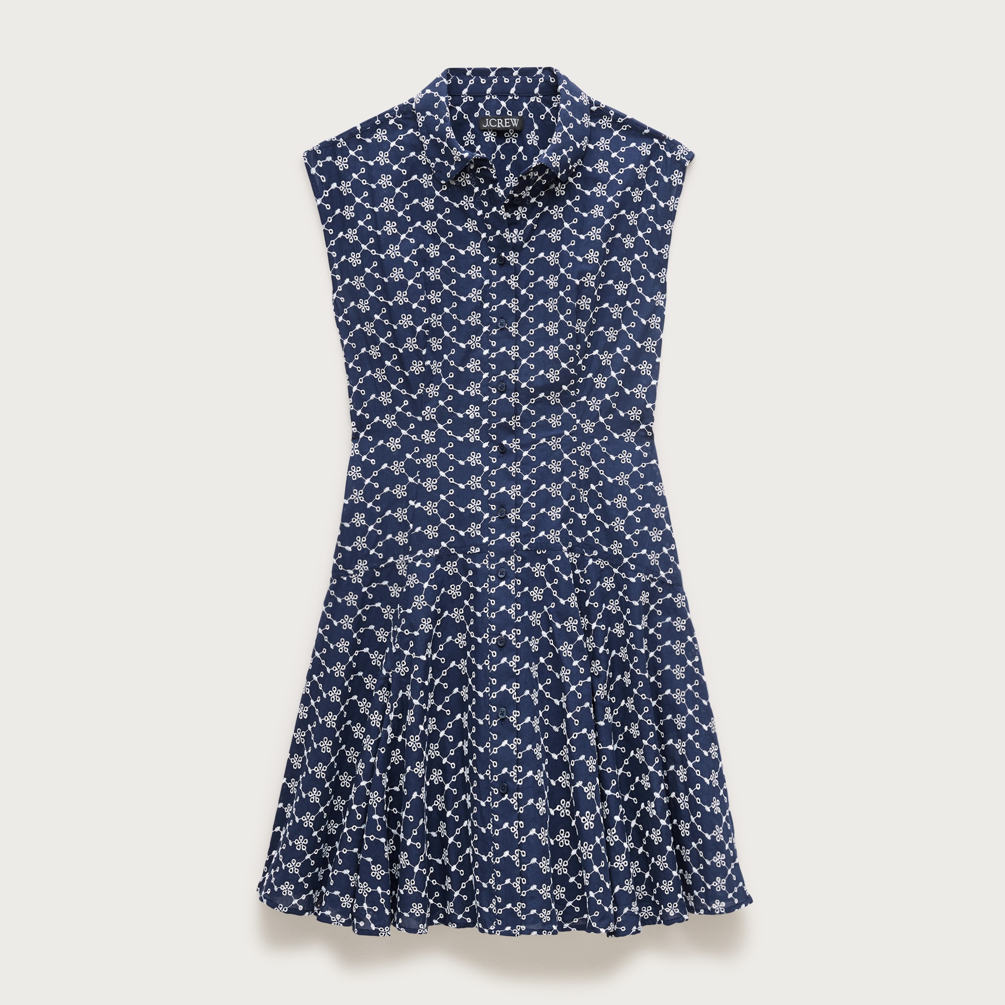 Mini eyelet shirt-dress