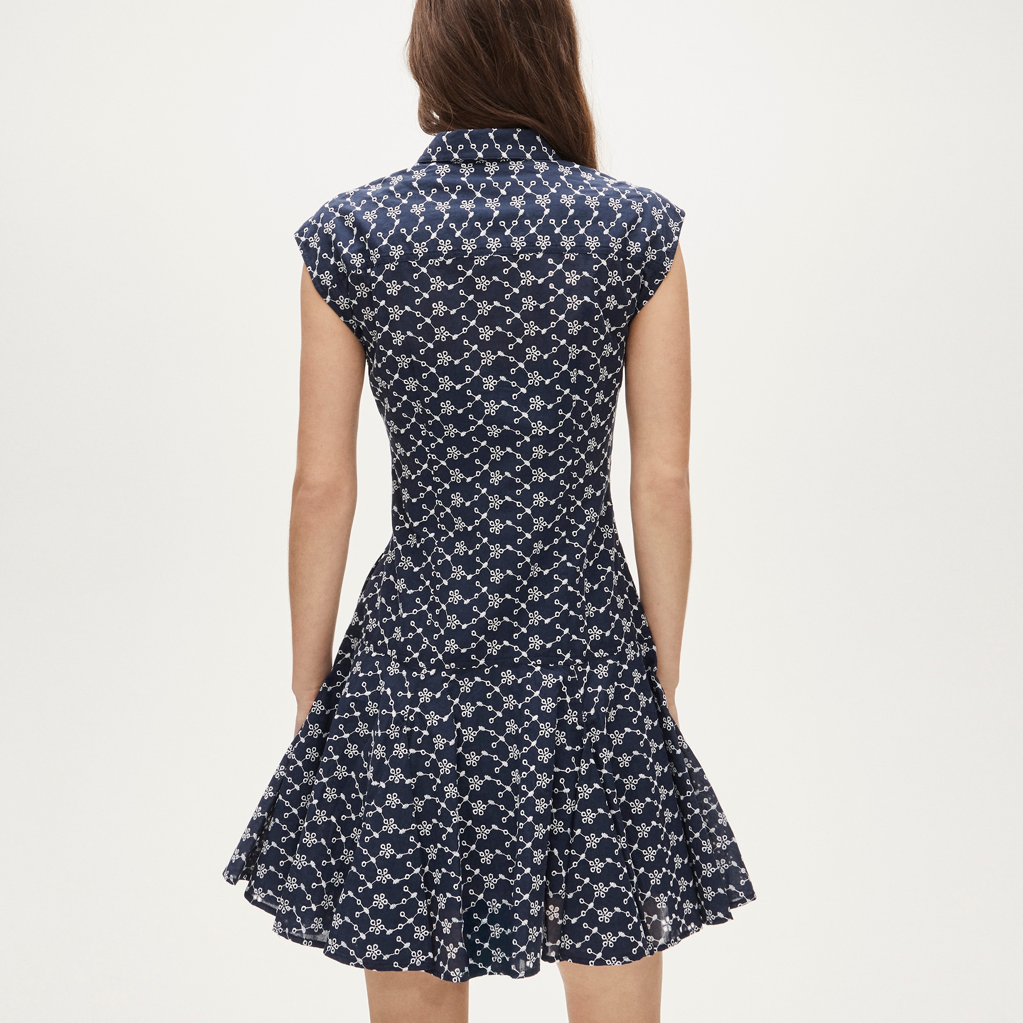 Mini eyelet shirt-dress