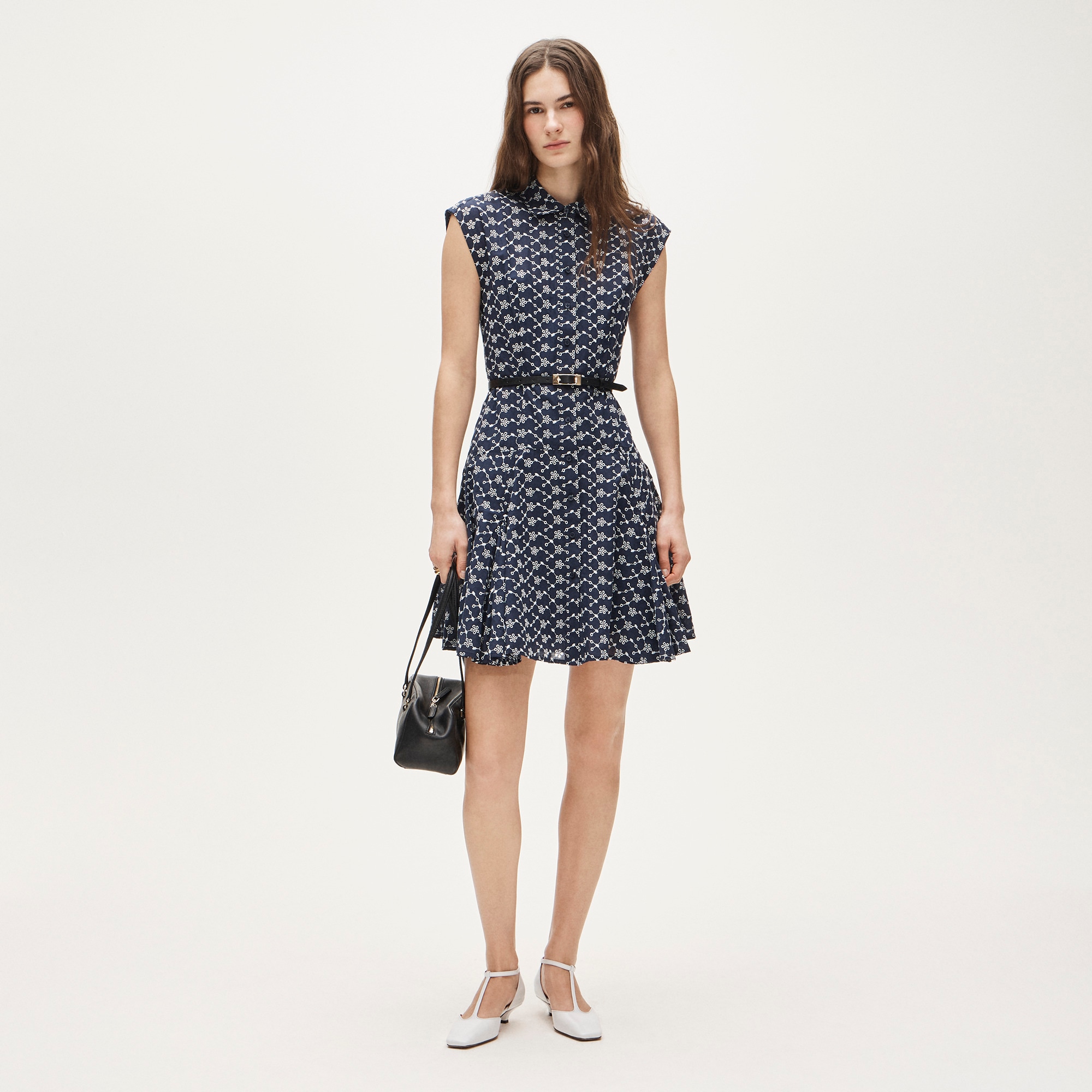 Mini eyelet shirt-dress - image 2