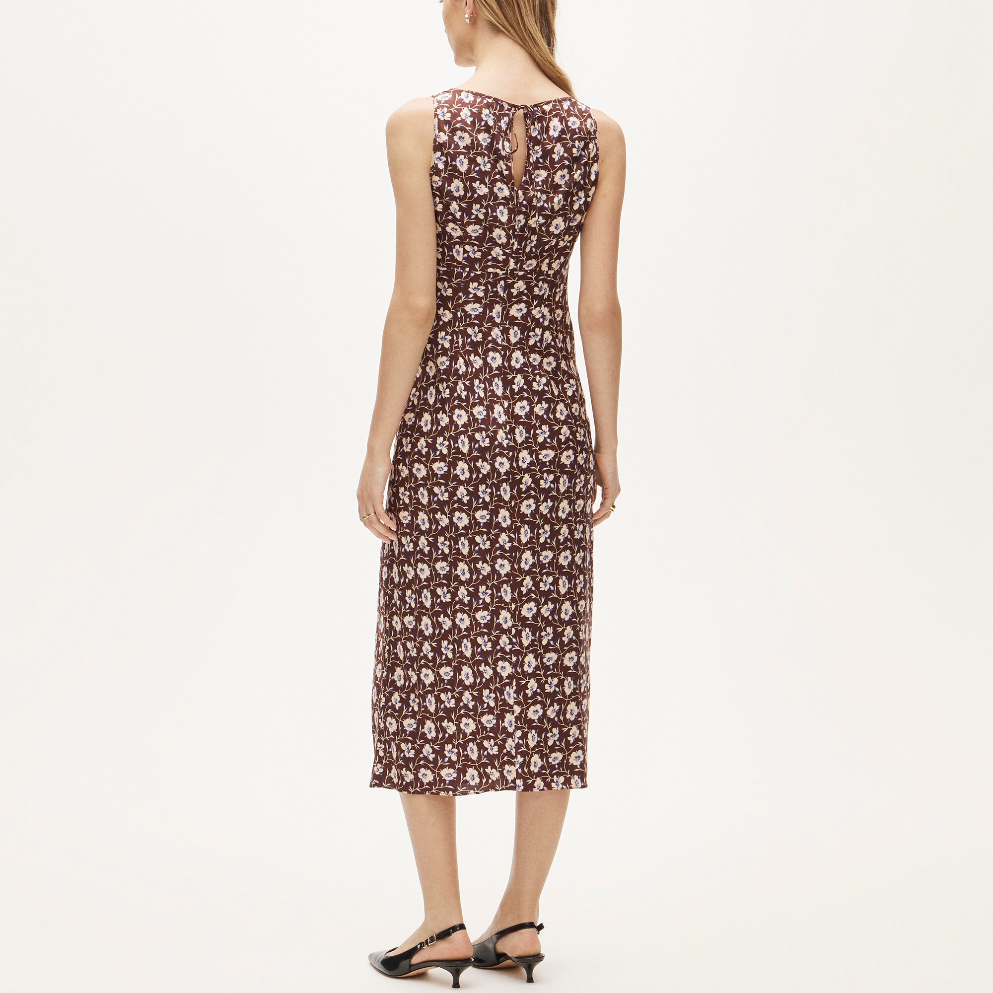Bias-cut slip dress in floral print