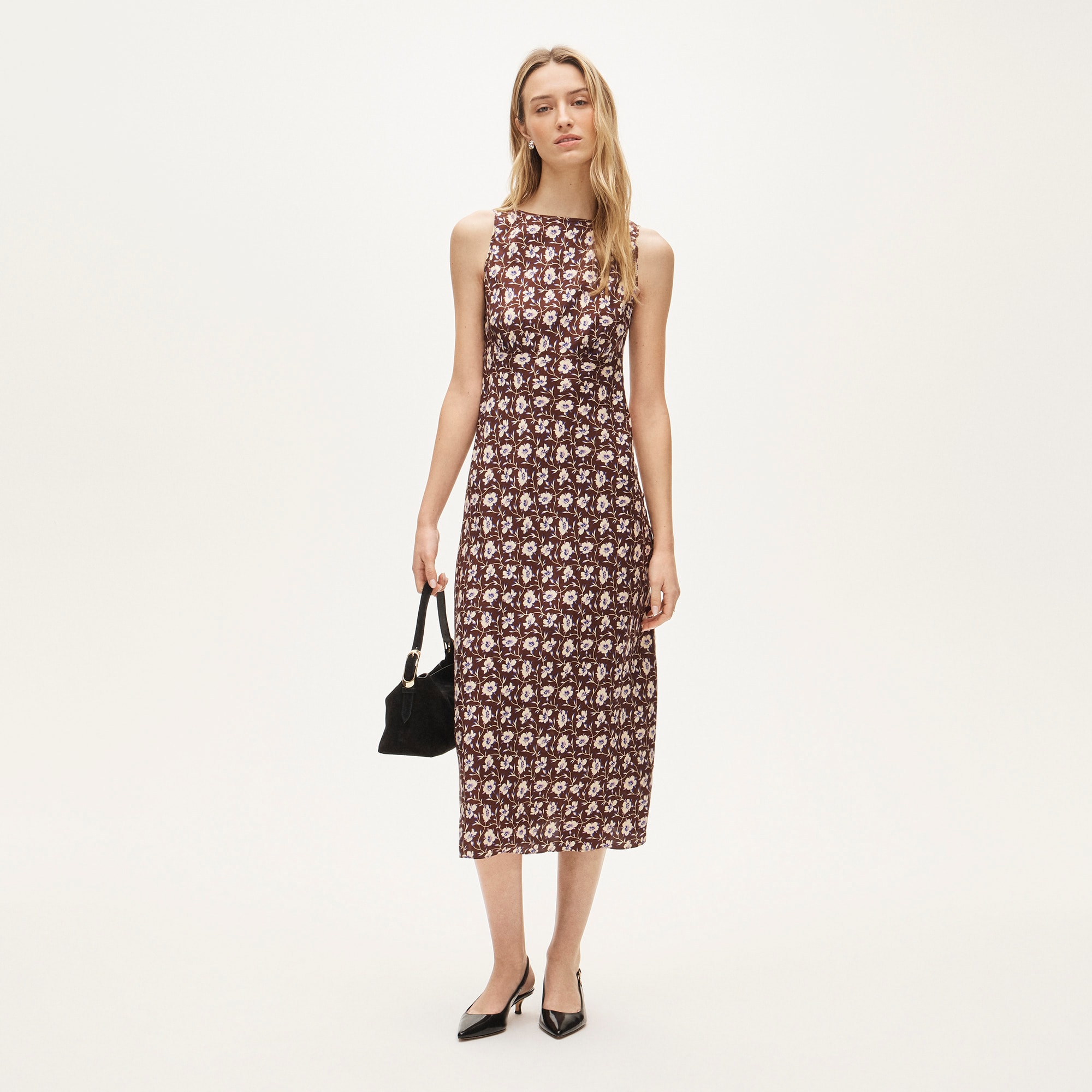  Bias-cut slip dress in floral print