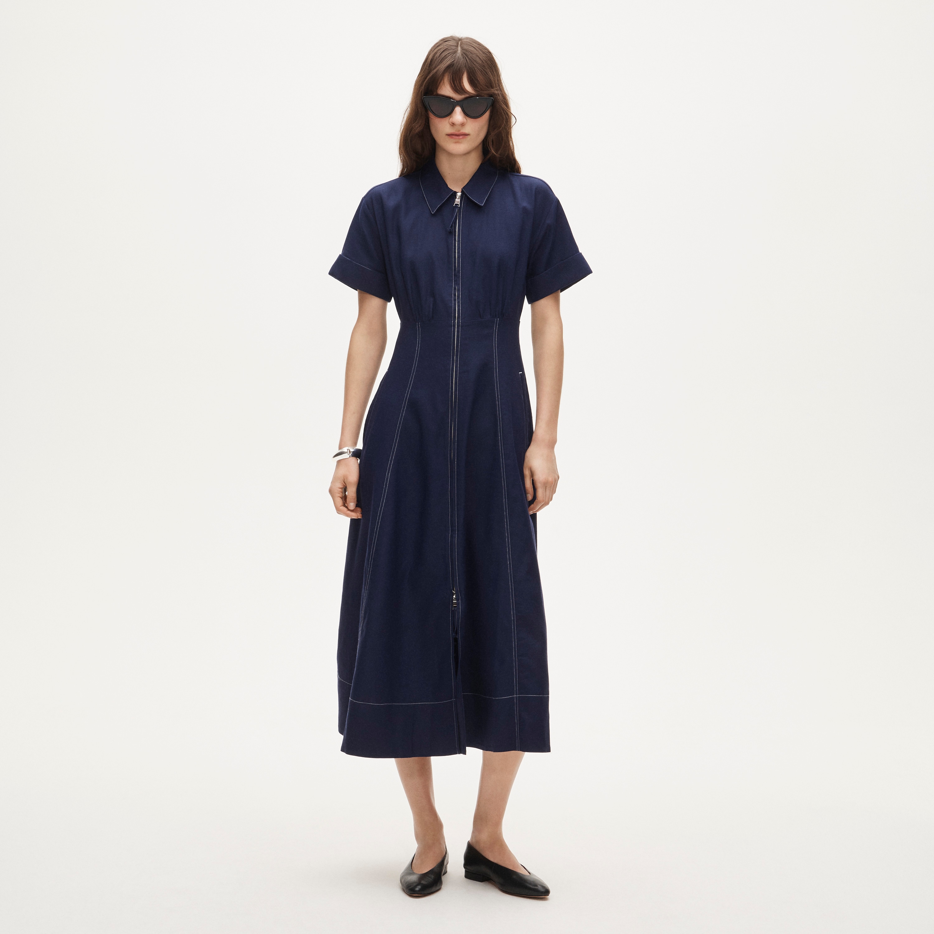 Zip-up Shirt-dress In Gramercy Linen Blend For Women | J.Crew
