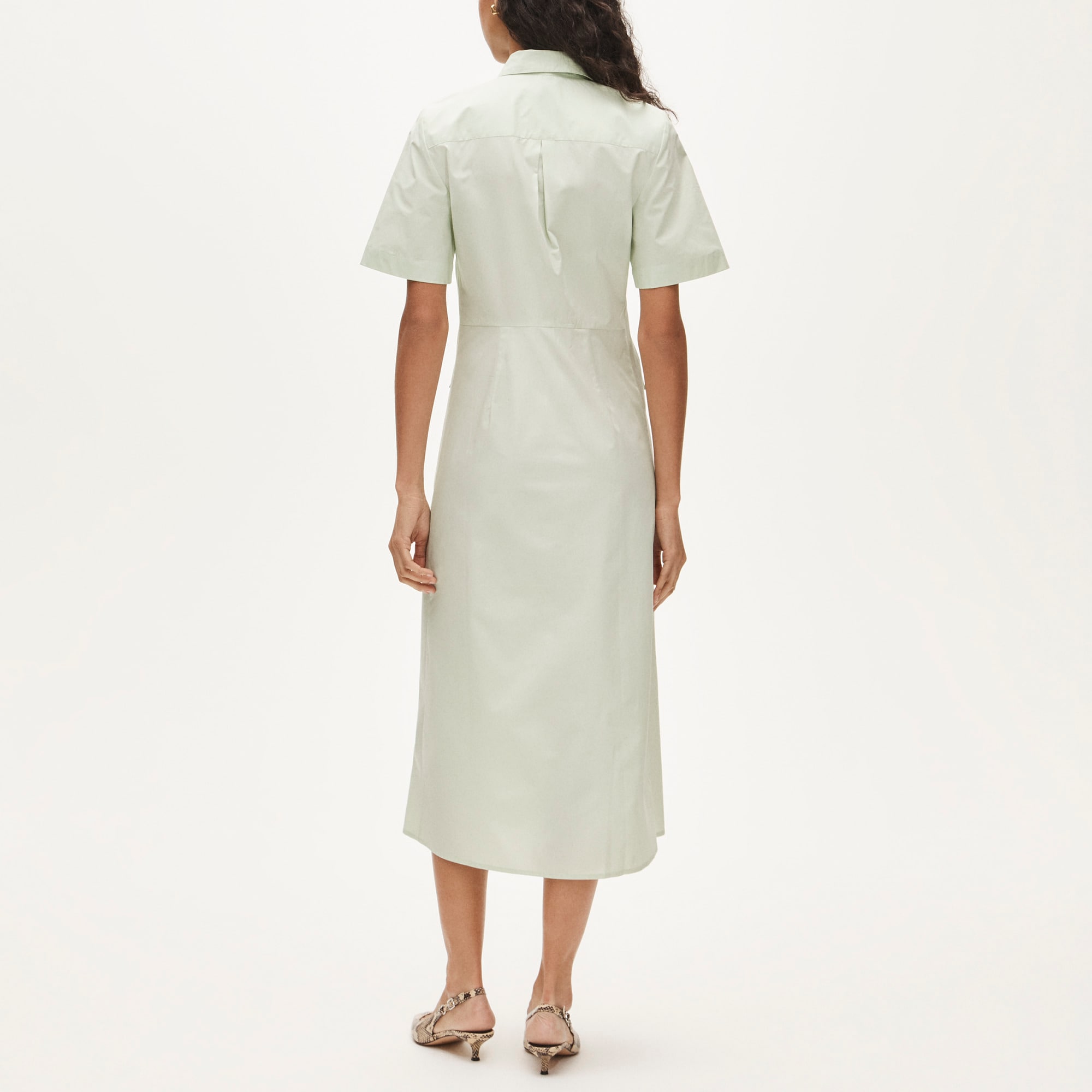 knee length dresses for ladies Poplin Utility Midi Shirt Dress - Oxford Blue main image 1