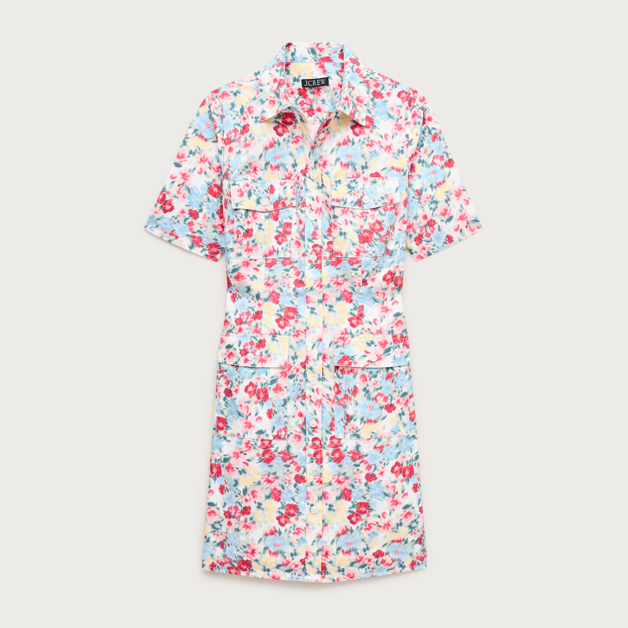 Utility shirt-dress in floral print