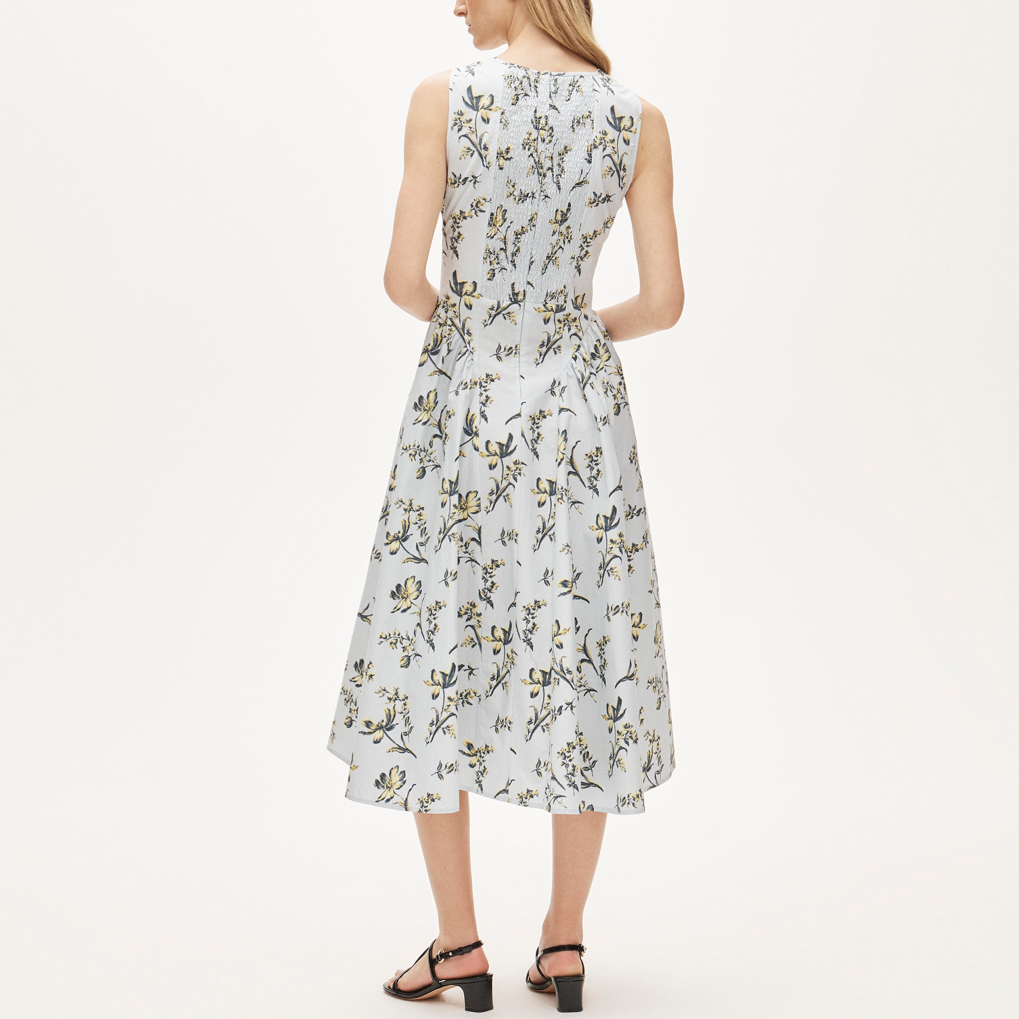 V-neck dress in lotus print