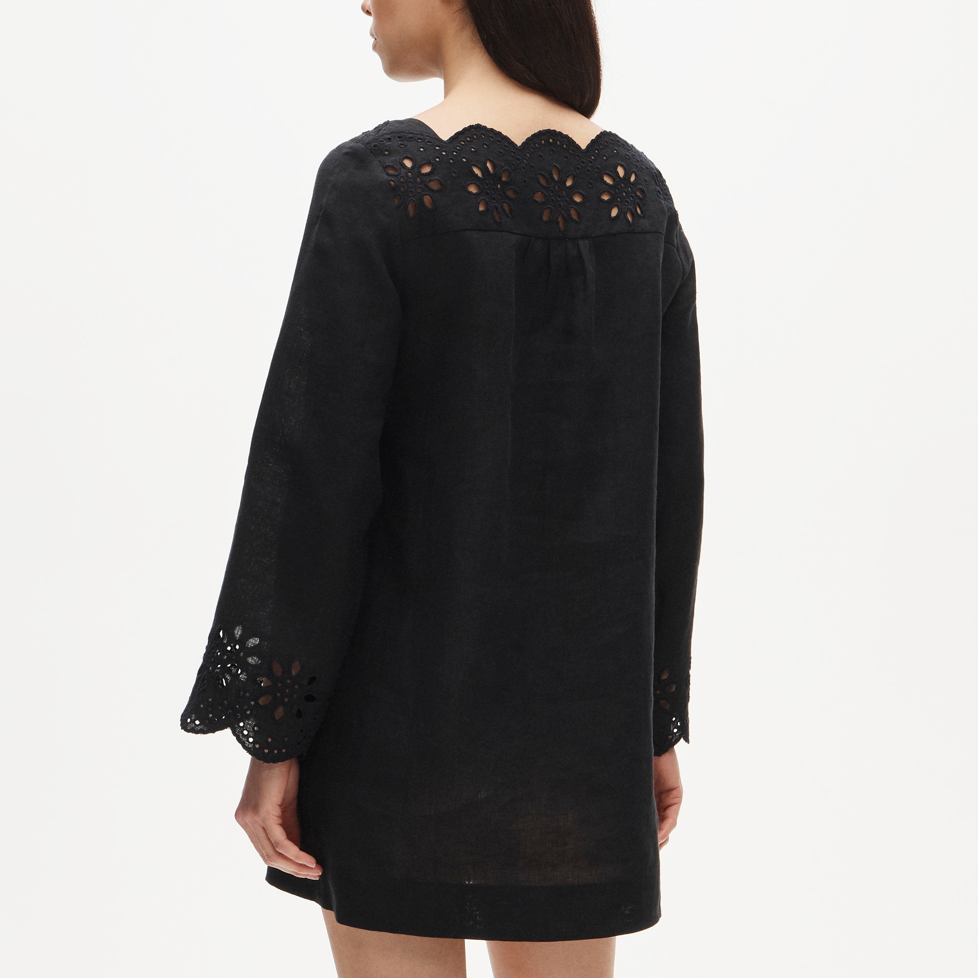 tiered popover dress in embroidered eyelet Mona Floral Burnout Velvet Dress