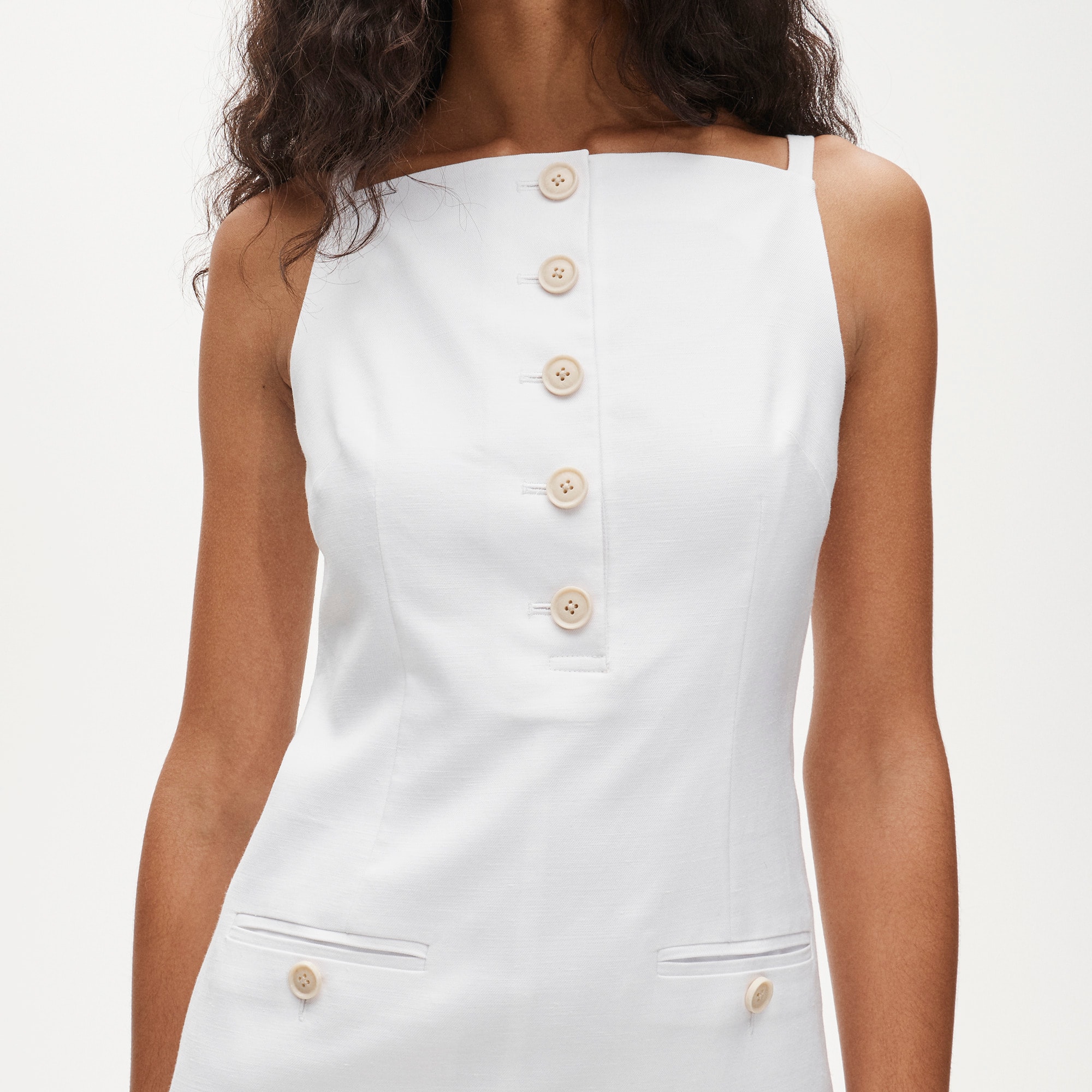 staud cabo linen dress STAUD, Costa Linen Dress in Dark Oak, Size XS