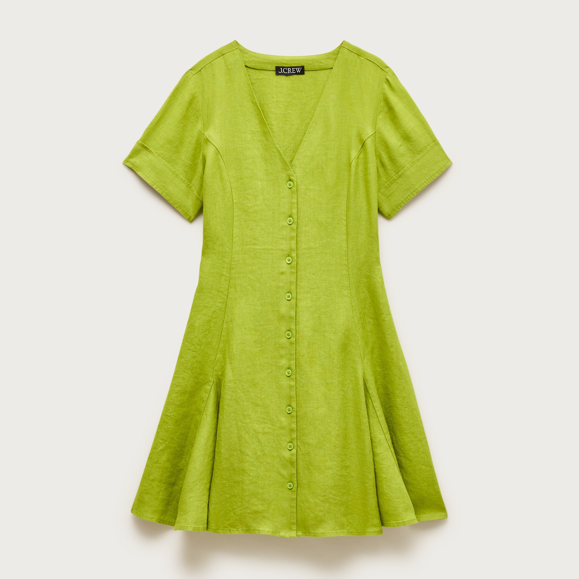 Short-sleeve mini dress in linen from J.Crew - $168