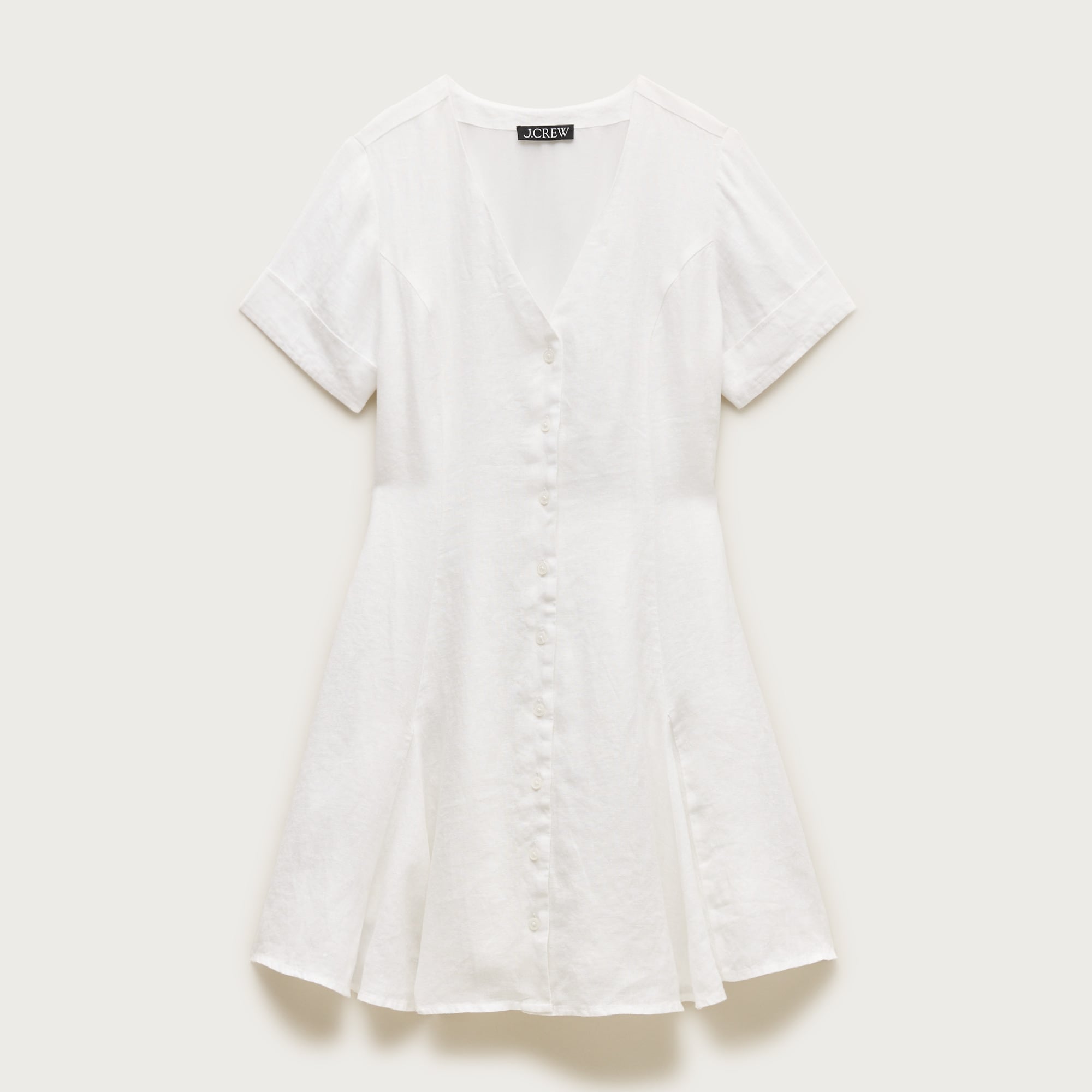 Short-sleeve mini dress in linen from J.Crew - $168