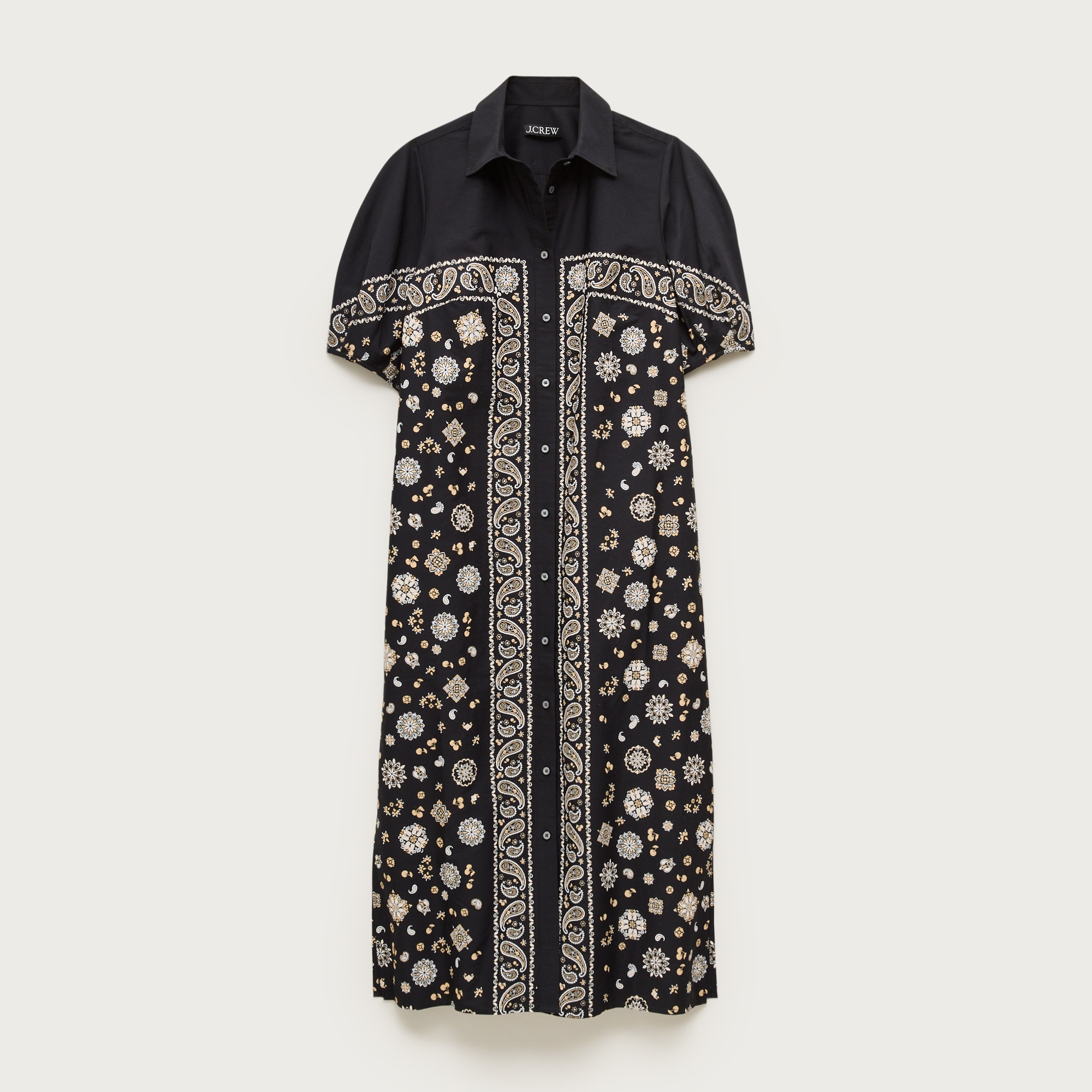 Shirt-dress in bandana-print cotton poplin