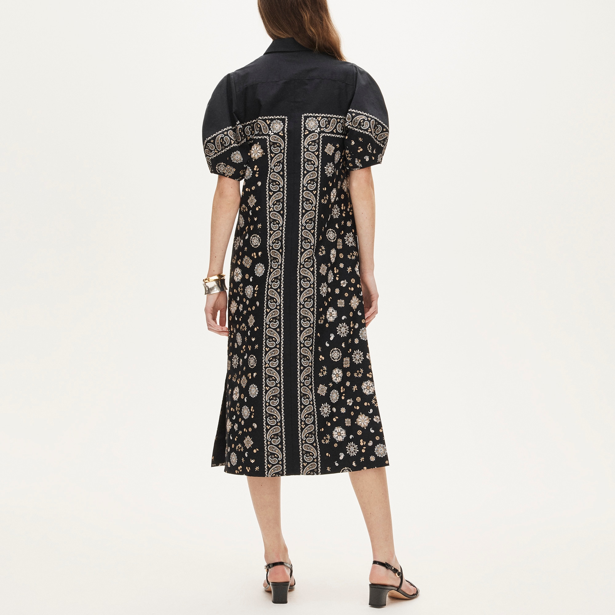 Shirt-dress in bandana-print cotton poplin