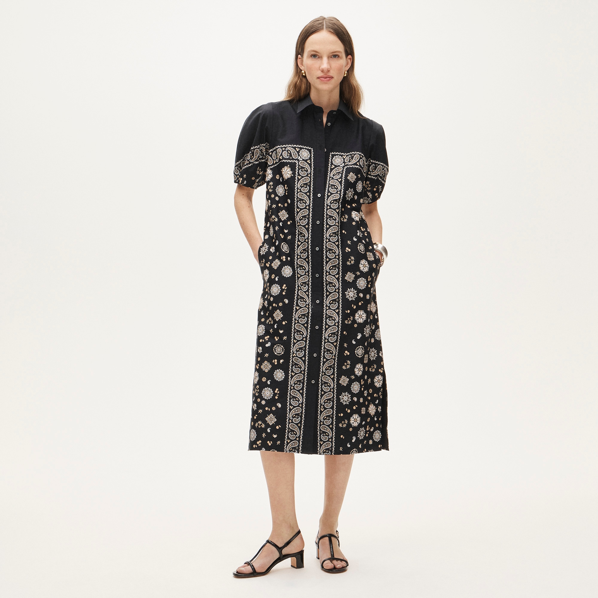 Petite shirt-dress in bandana-print cotton poplin - Other
