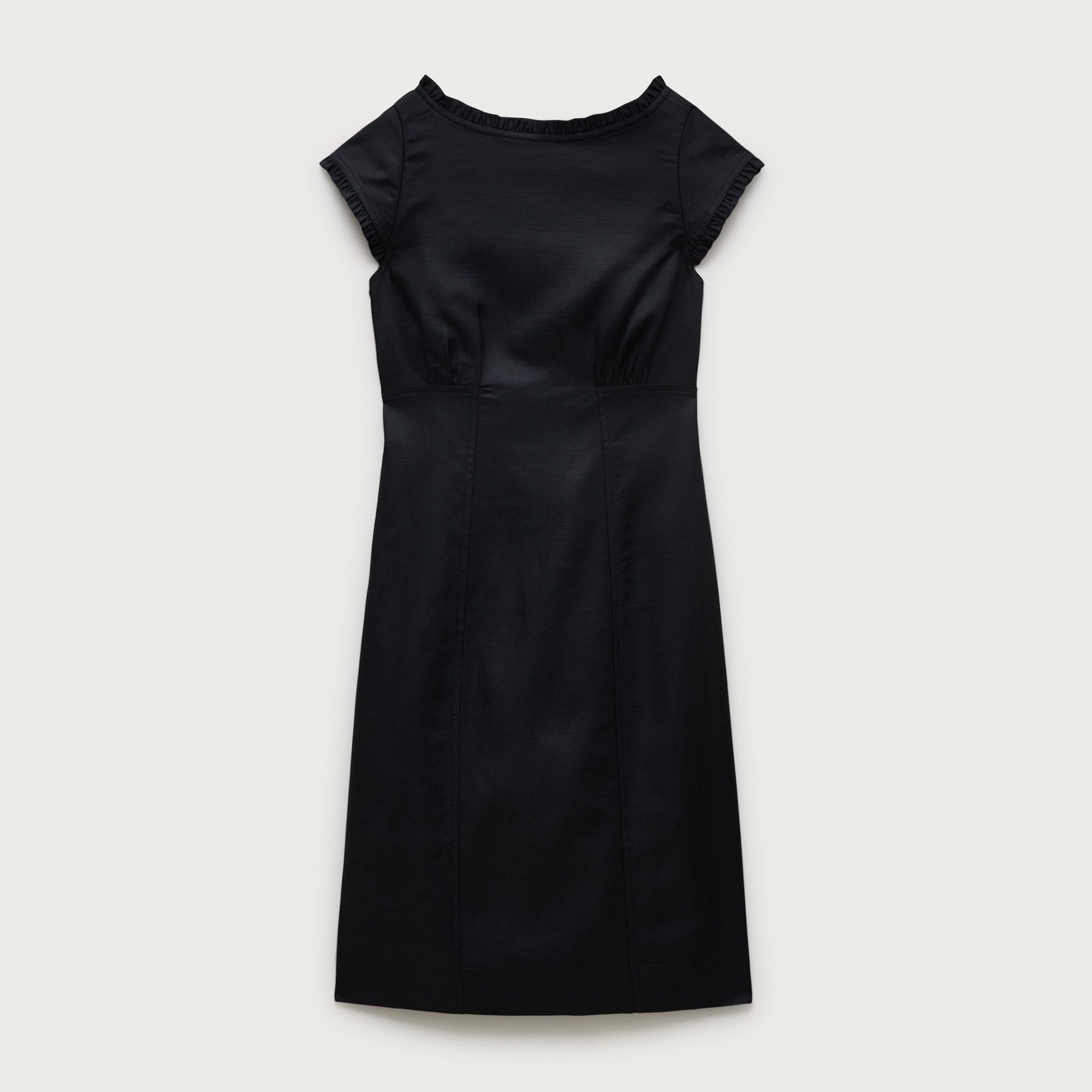 Ruffle-trim dress in Gramercy linen blend