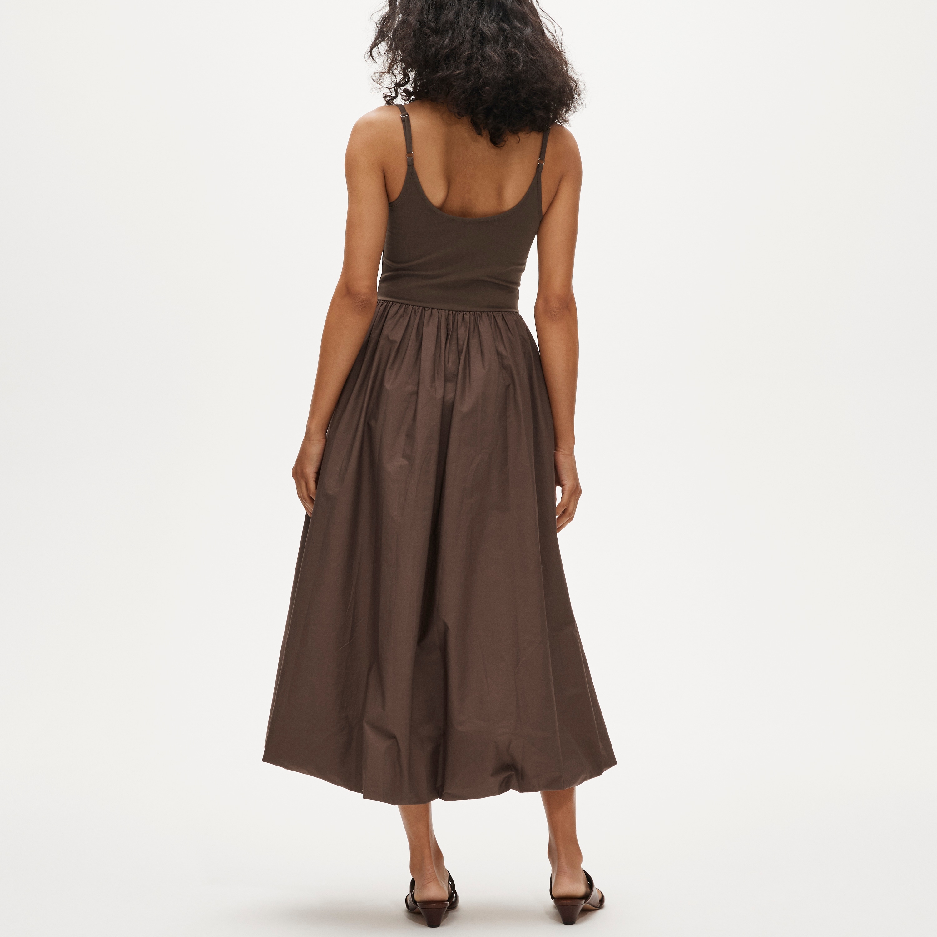 Basque-waist mixy dress