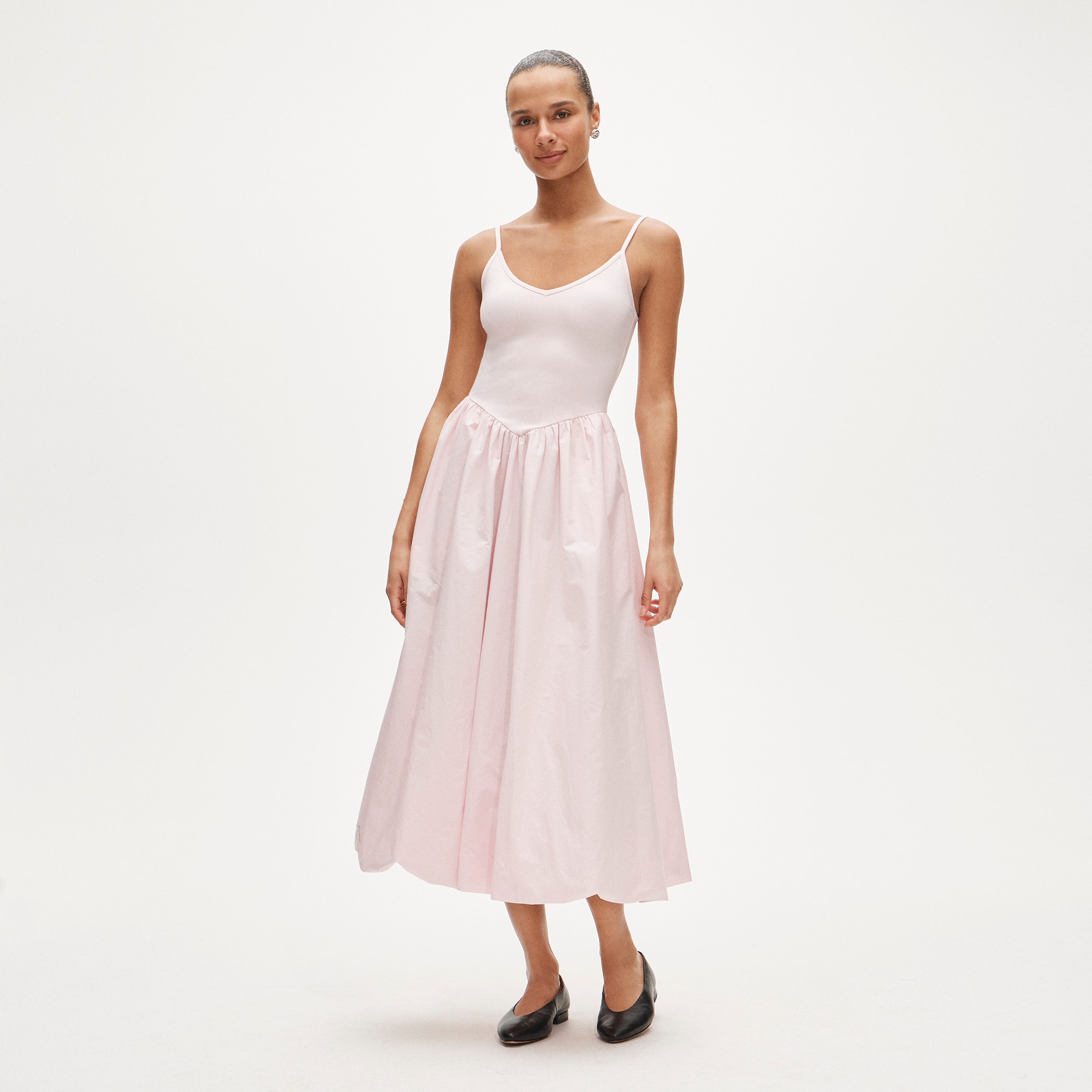 Basque-waist mixy dress