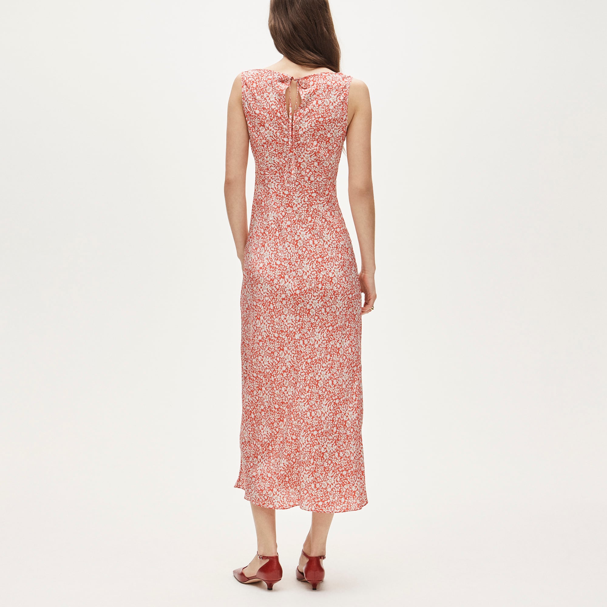 bias cut floral dress Silken Blossoms Bias-Cut Floral Satin Maxi Dress Black / L