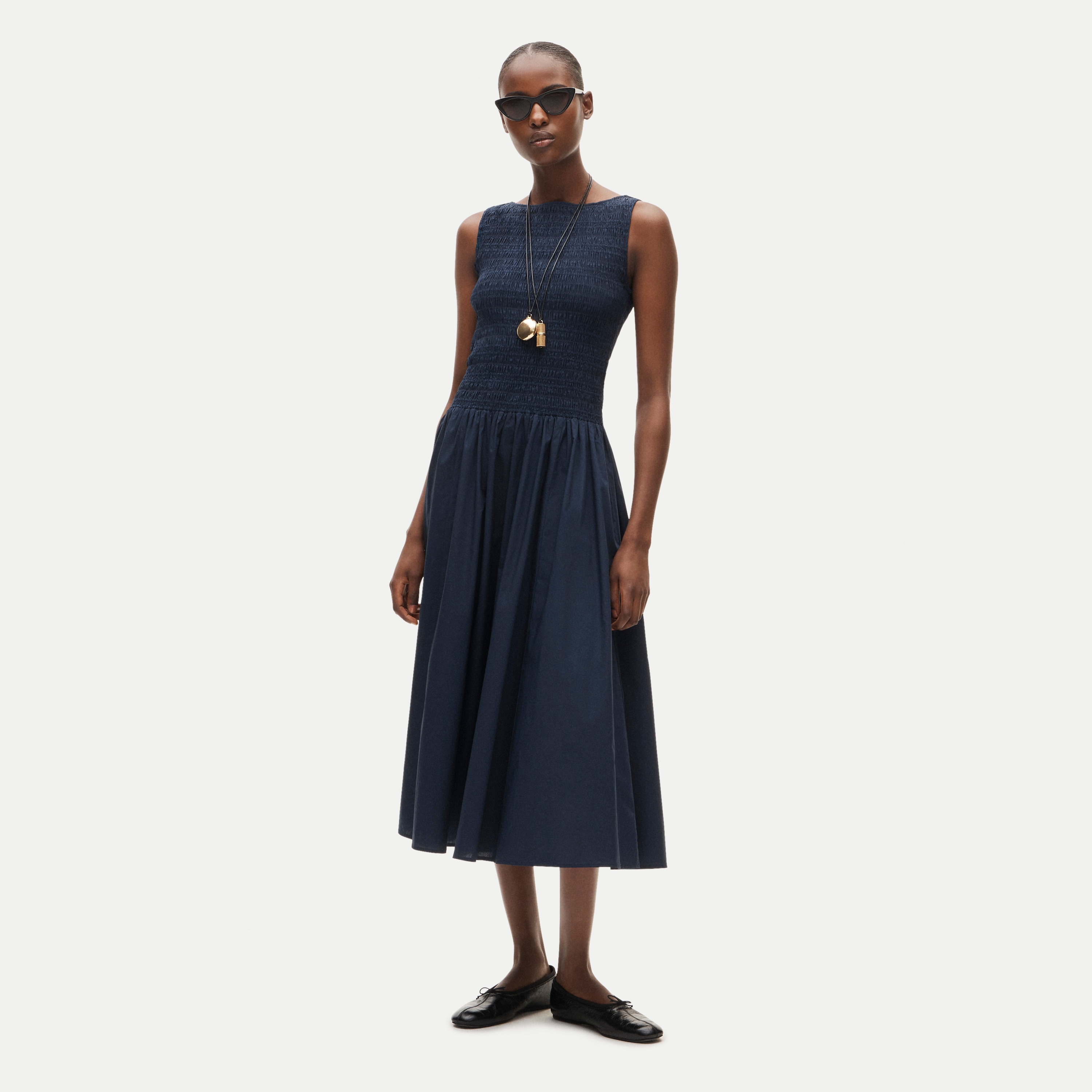 Lina smocked midi dress
