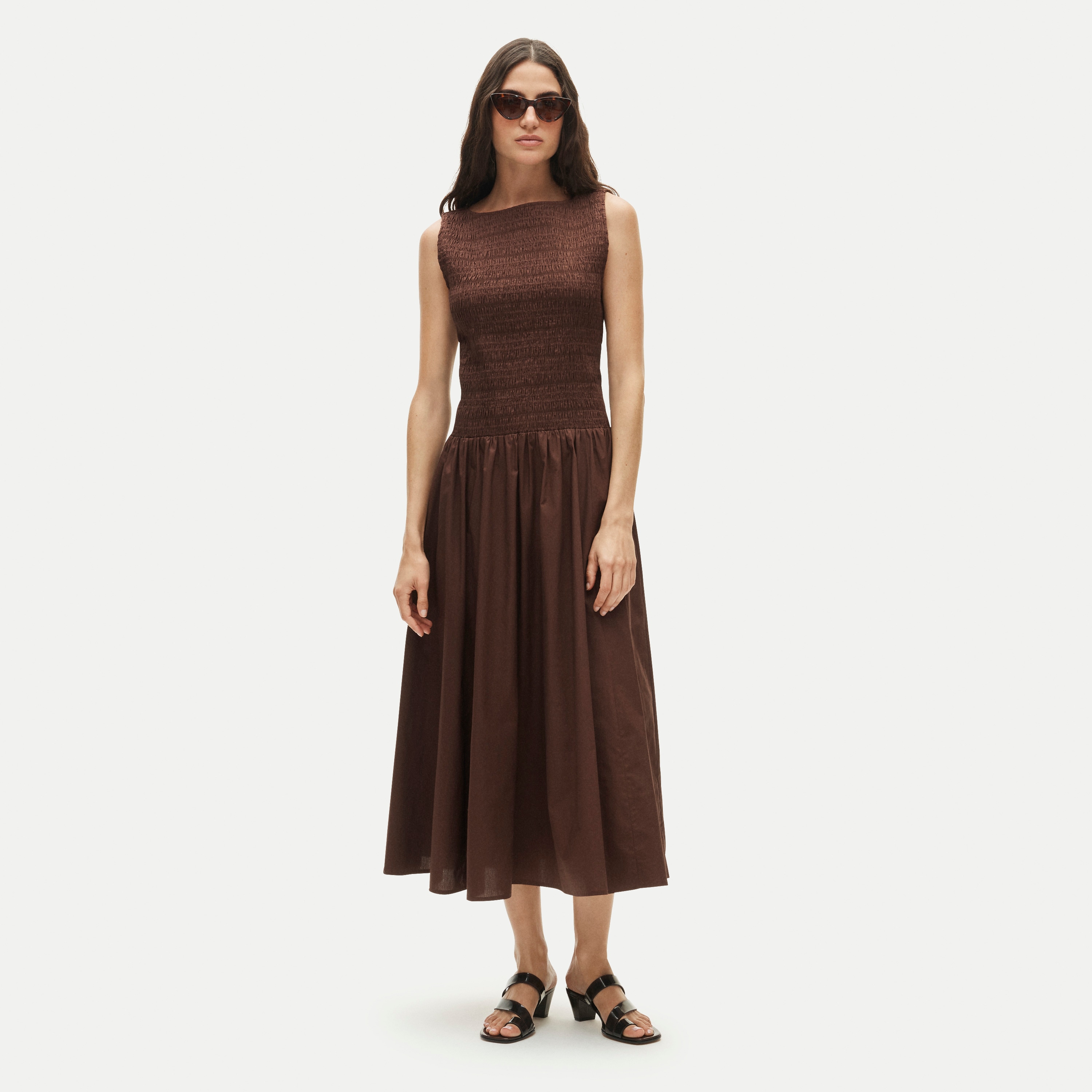Lina smocked midi dress