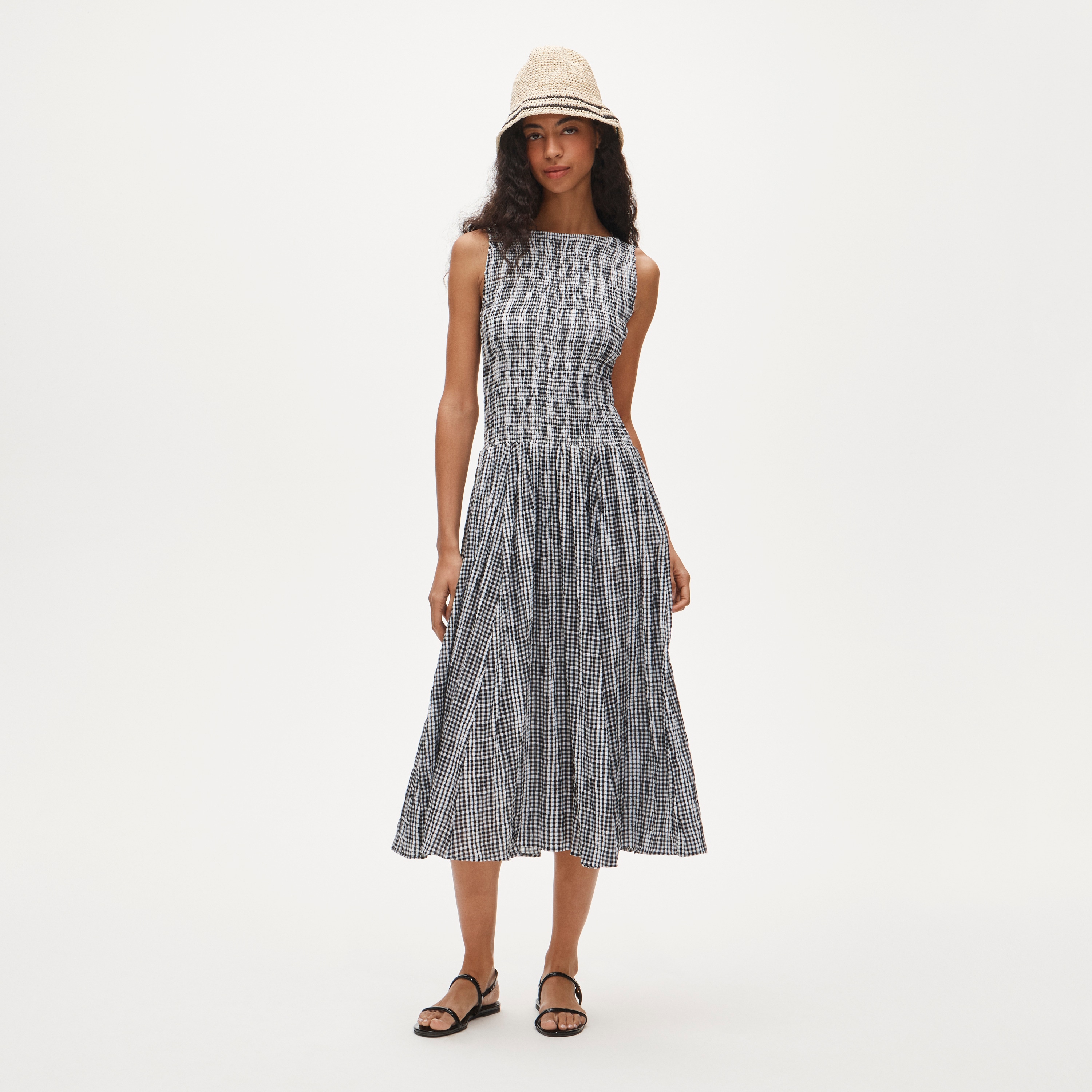 Petite Lina smocked midi dress in gingham - Other