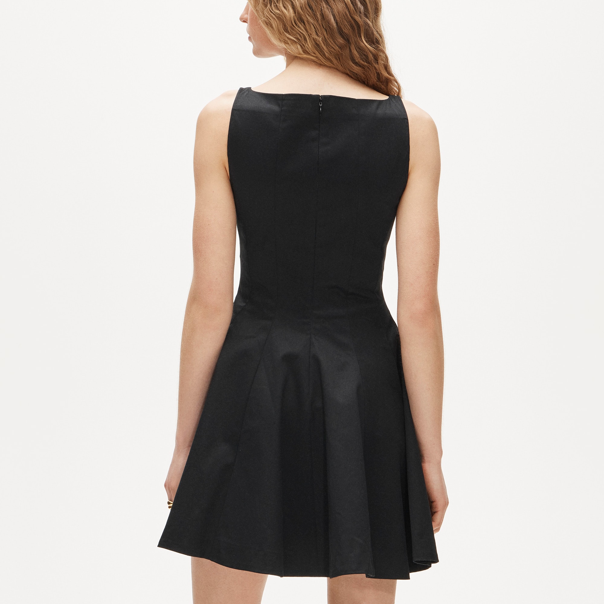 Pleated mini dress in chino - image 4