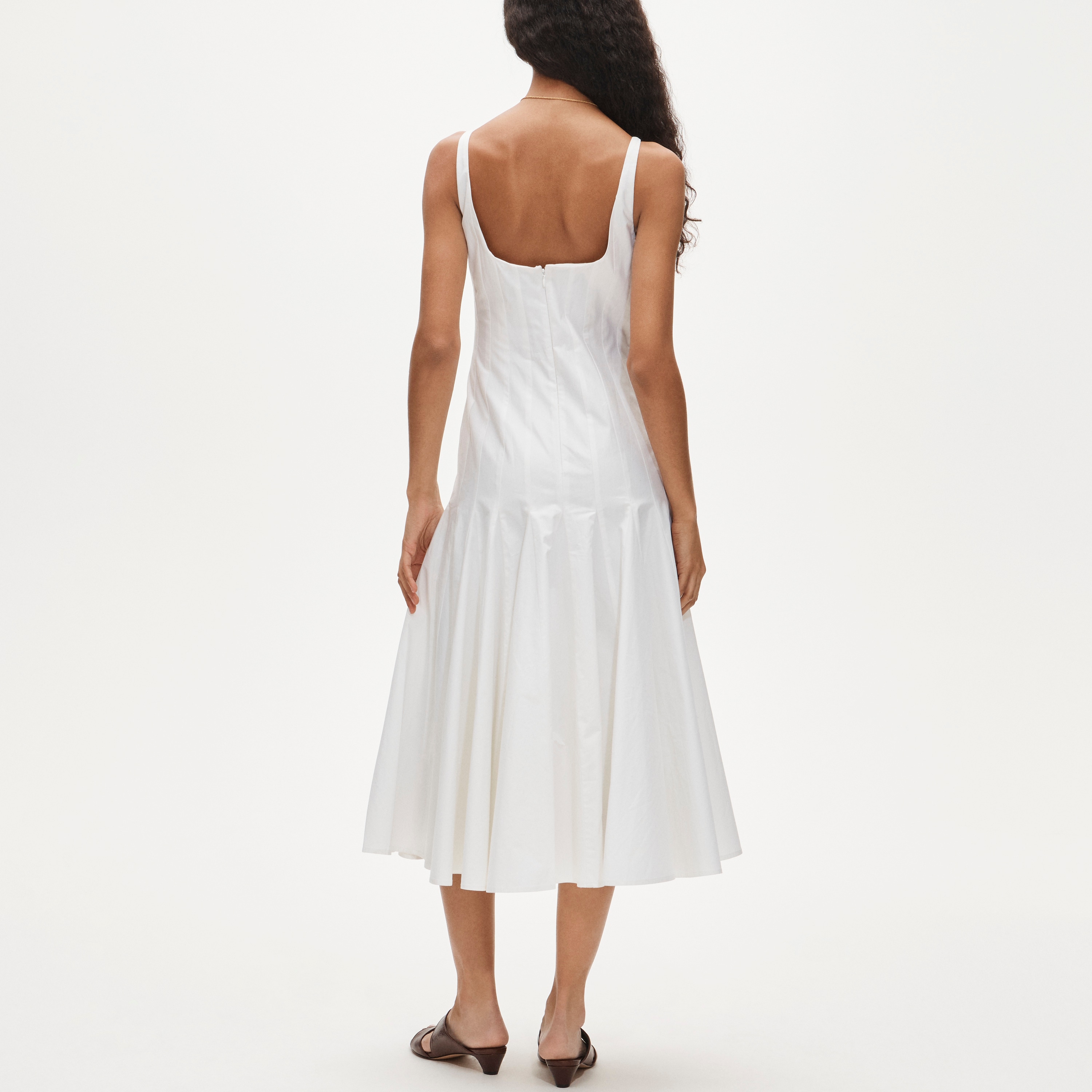 Collection drop-waist dress in cotton poplin
