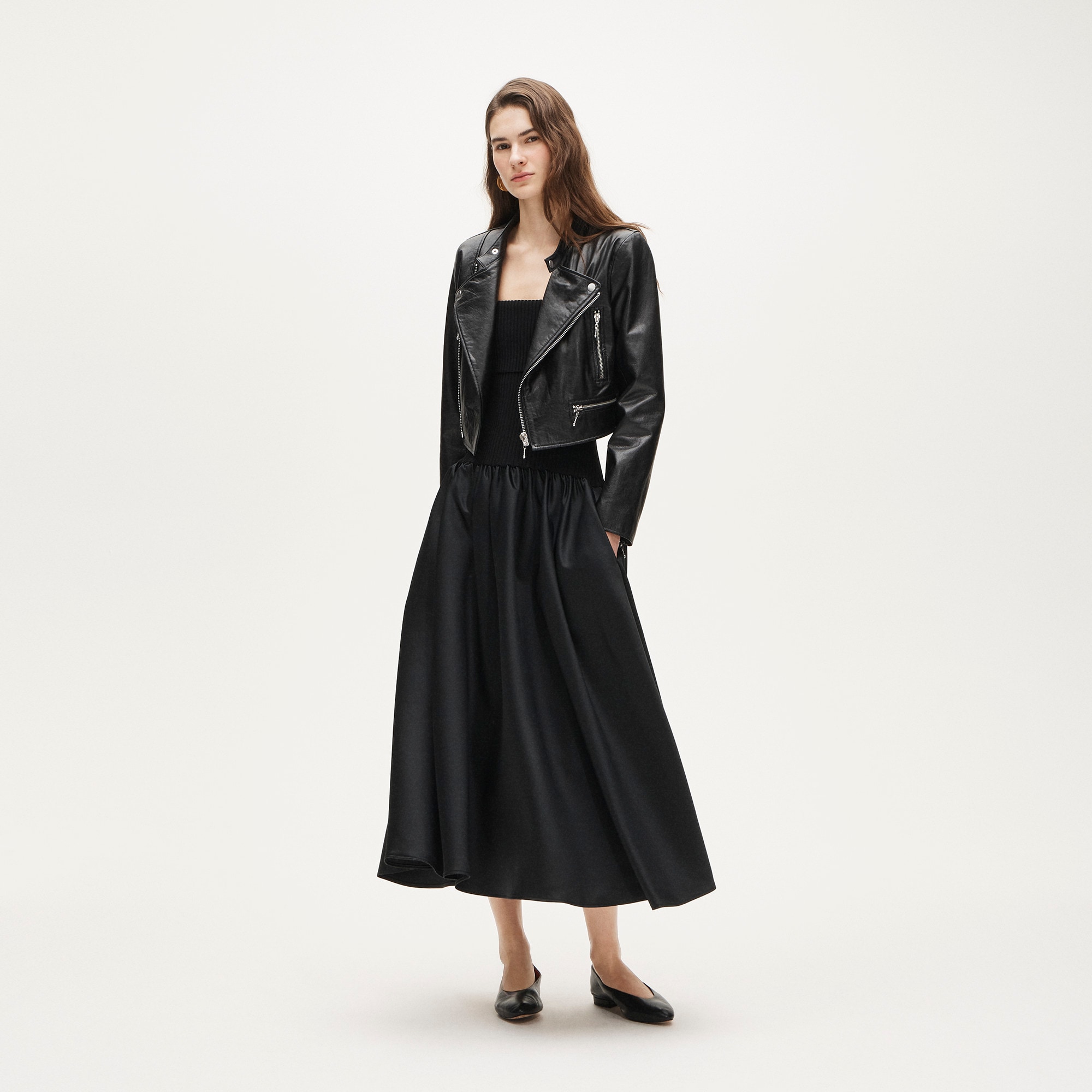 collection a-line mini dress in duchesse satin Printed mini dress - Spring-Summer Women main image 1