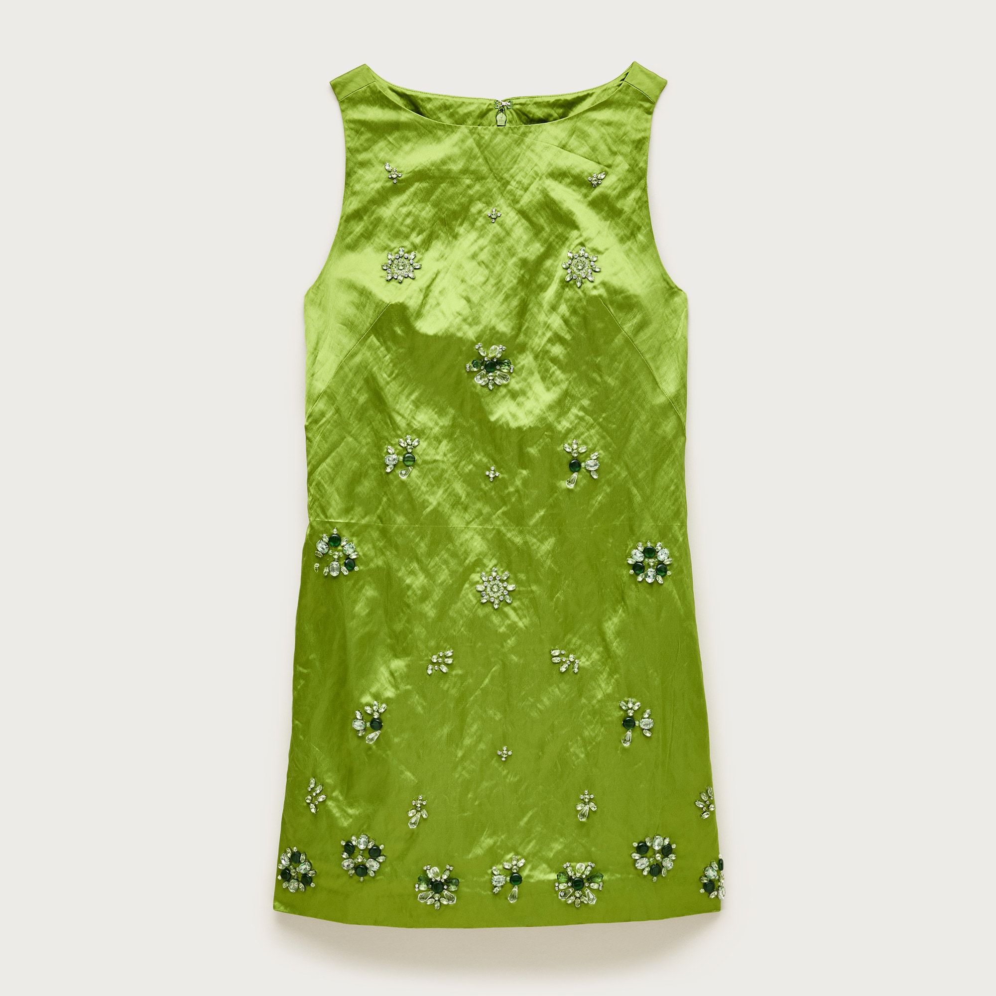 Collection embellished shift dress in memory satin