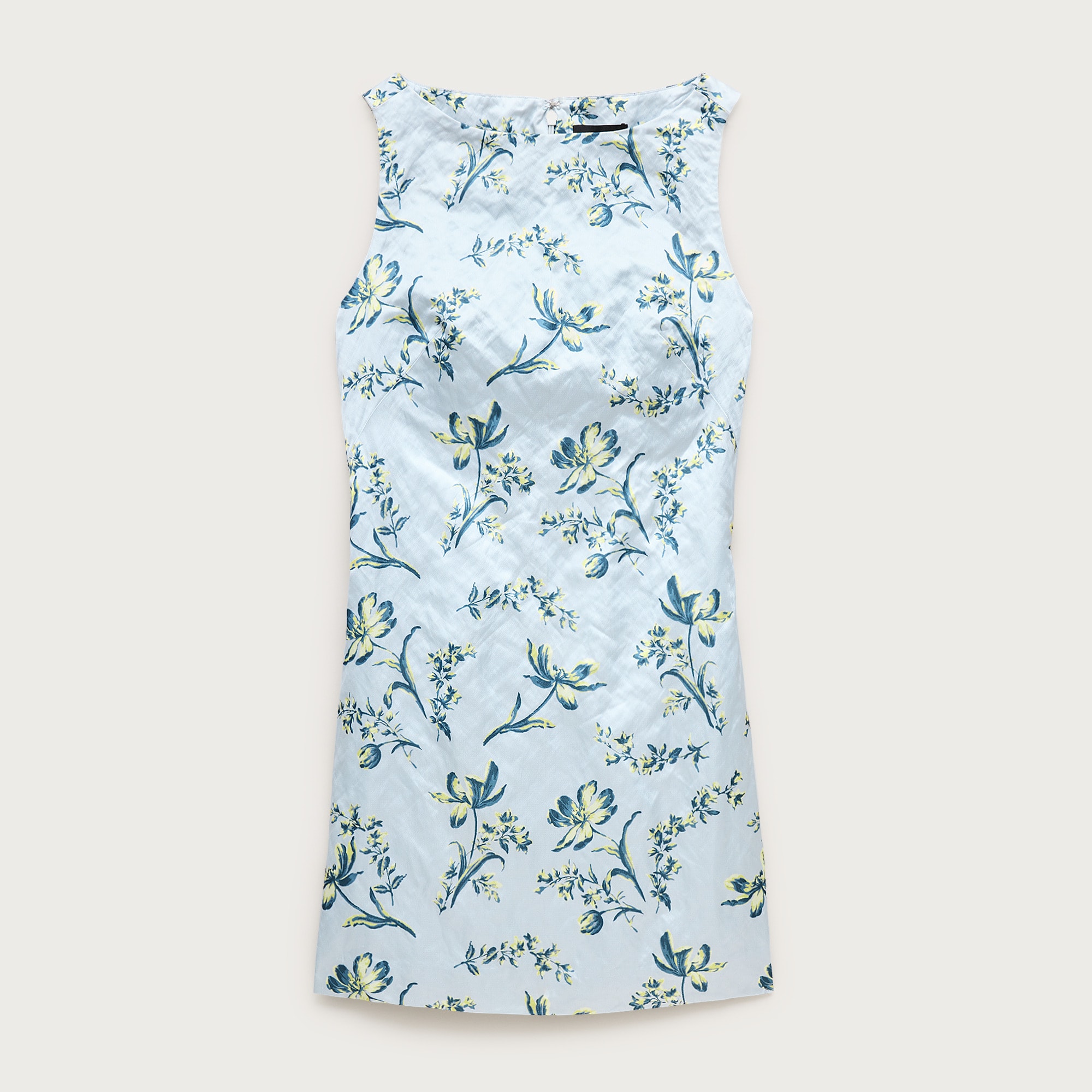 Collection shift dress in lotus-print memory satin