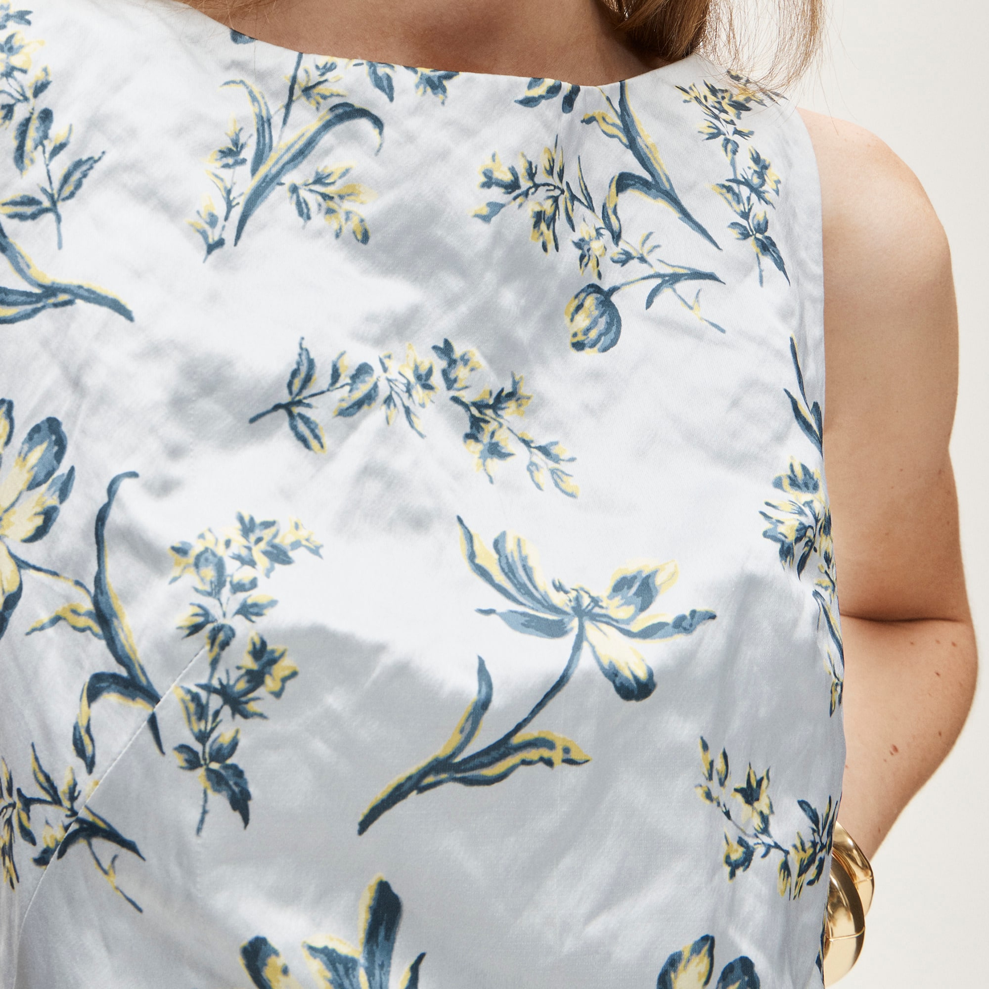 Collection shift dress in lotus-print memory satin - image 3