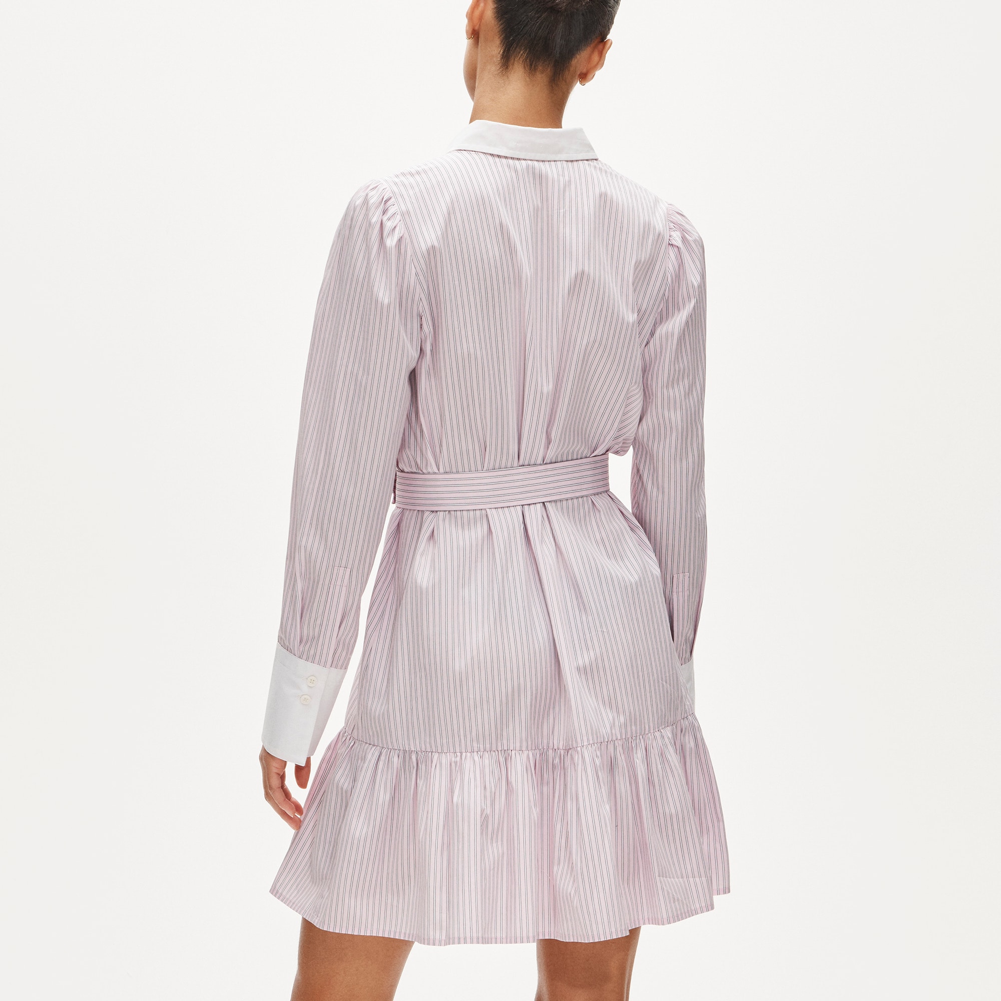 Tiered Shirt-dress In Striped Cotton Poplin For Women | J.Crew