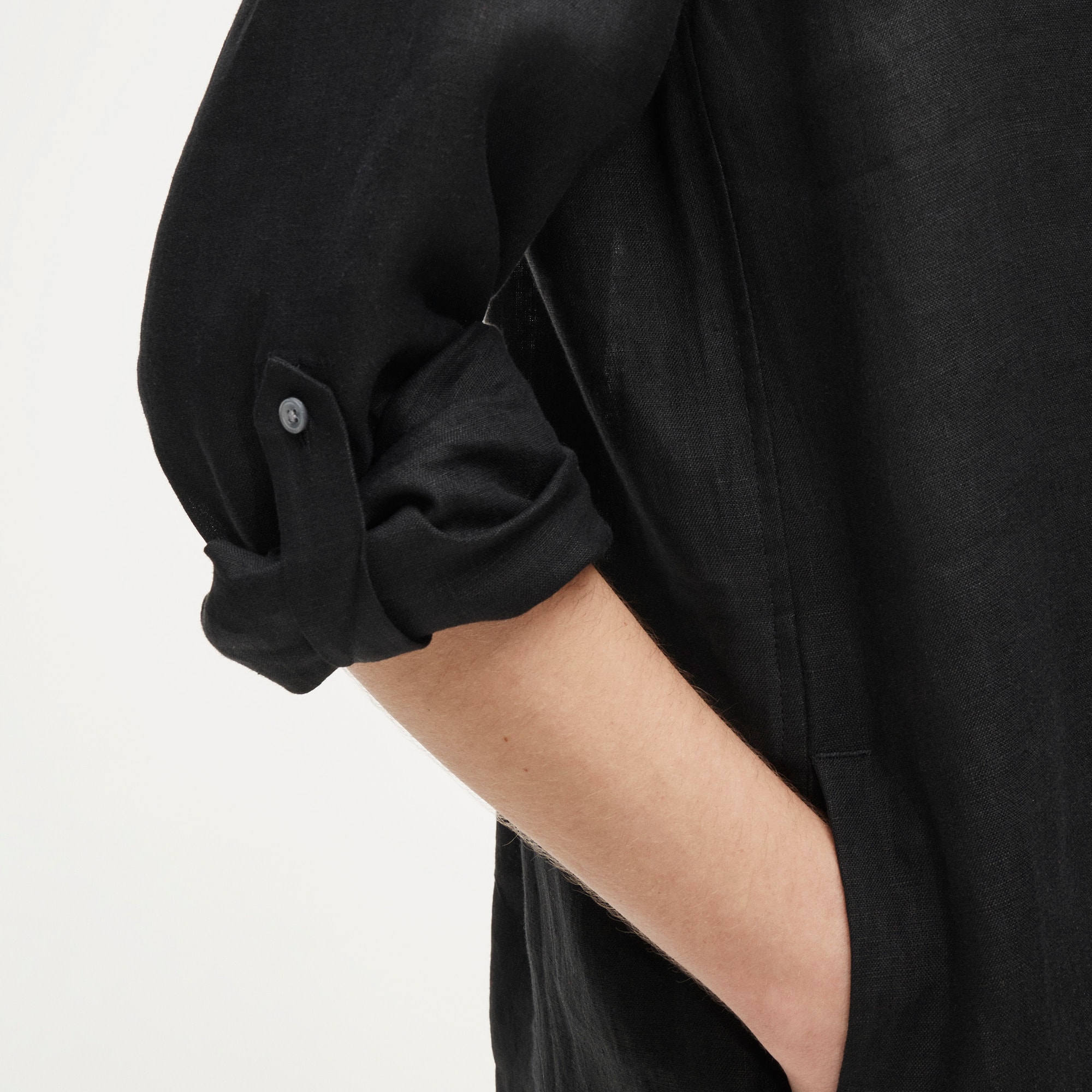 V-neck popover dress in linen