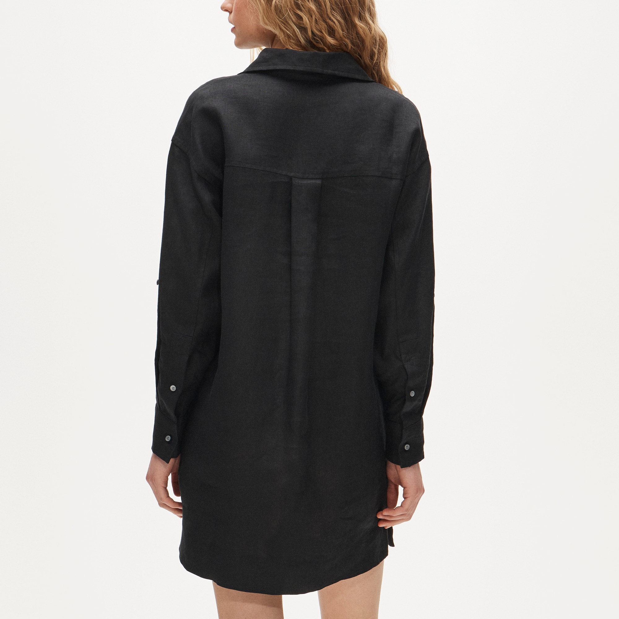 V-neck popover dress in linen