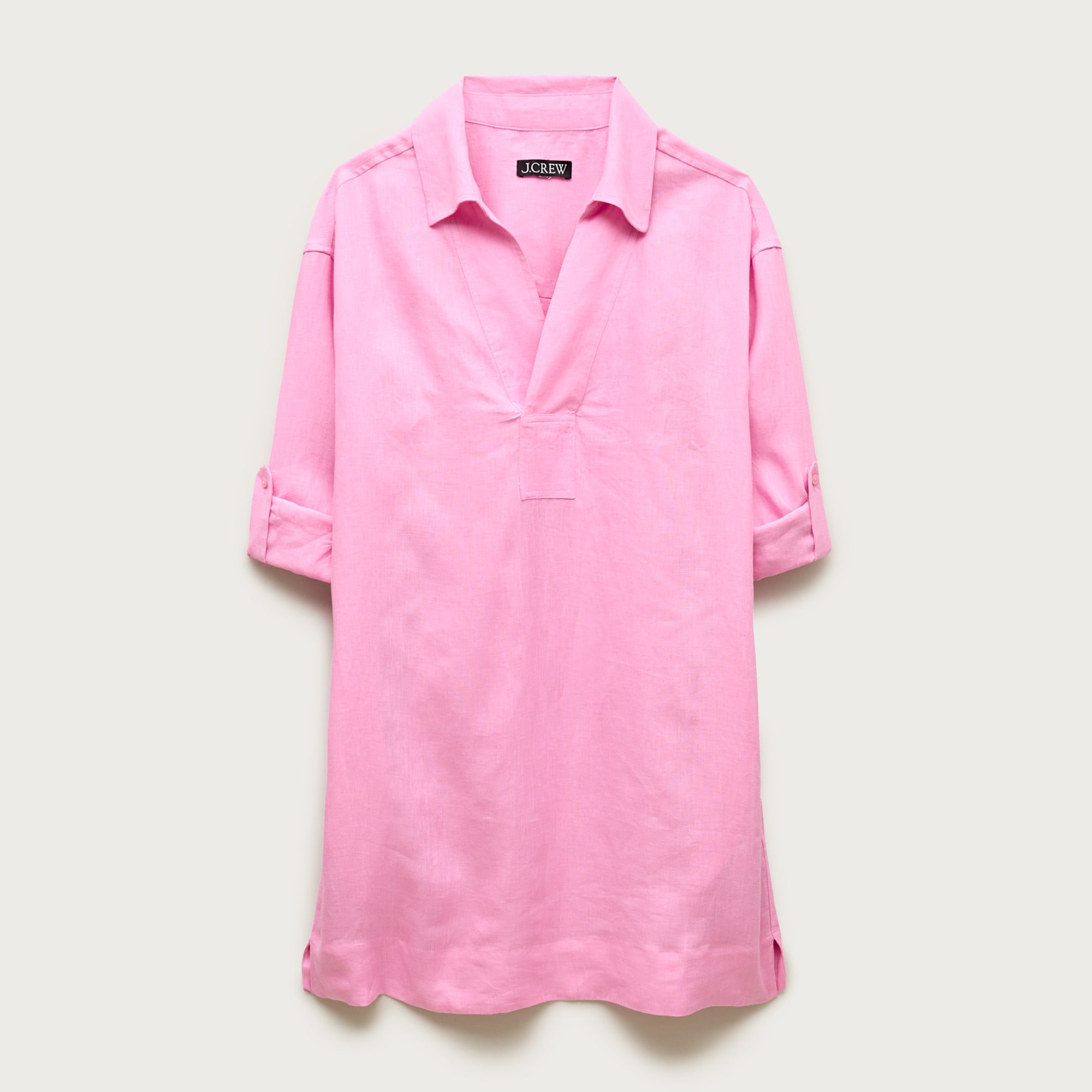 V-neck popover dress in linen