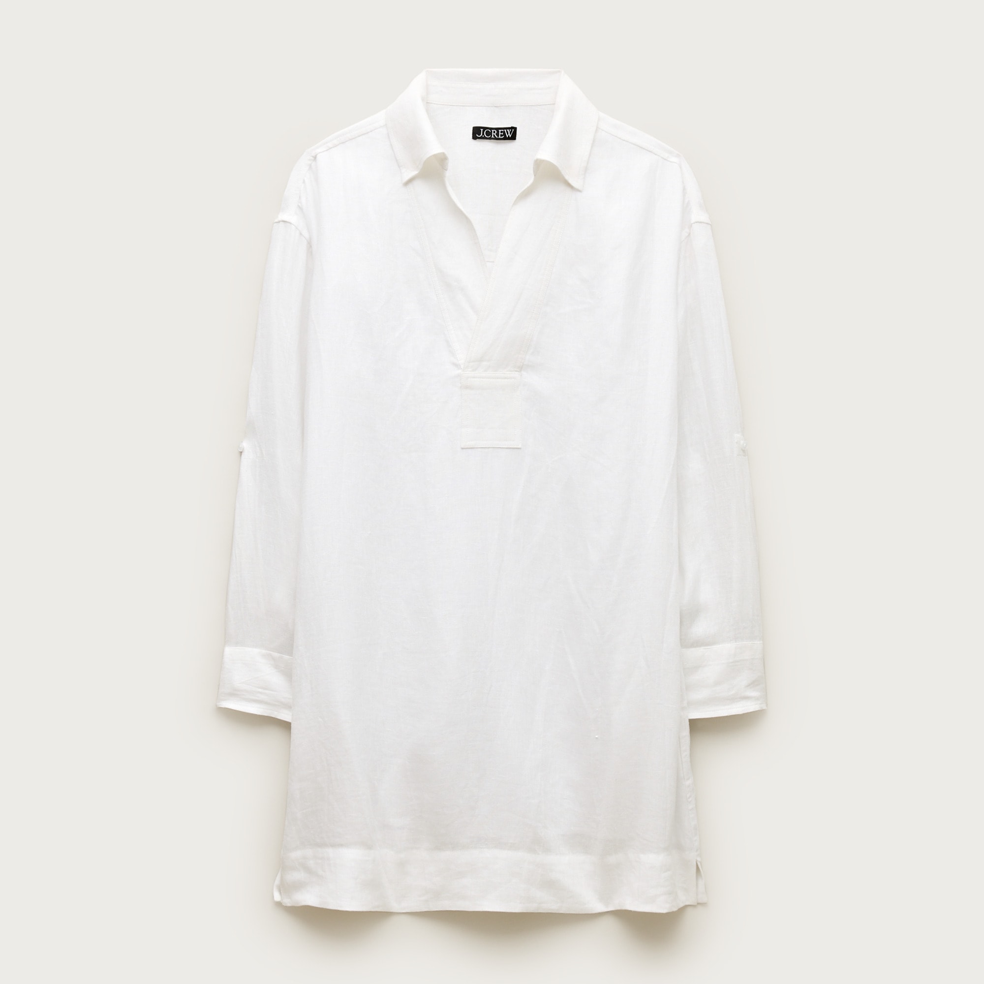 V-neck popover dress in linen