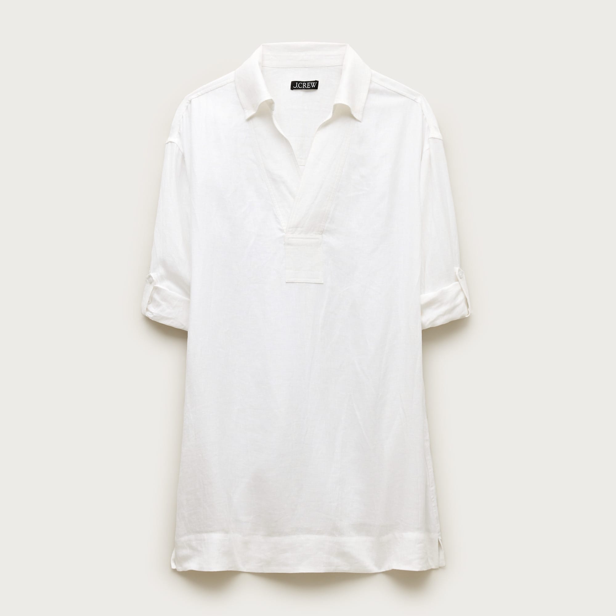 V-neck popover dress in linen